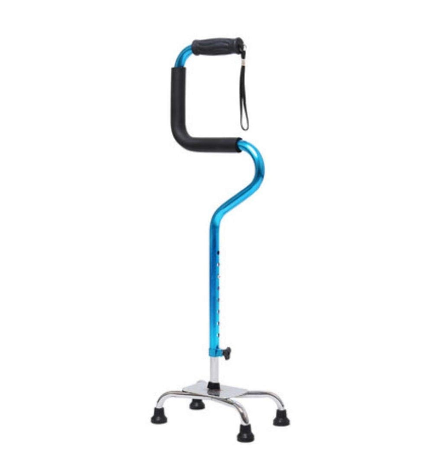 Healthcare Old man Four feet crutches with Light Anti-skid Sticks Aluminum Alloy Height Adjustable Retractable Crutches Walker - Applies to Left and Right Hand (Blue) Selfless dedication - Buy Online on GoSupps.com