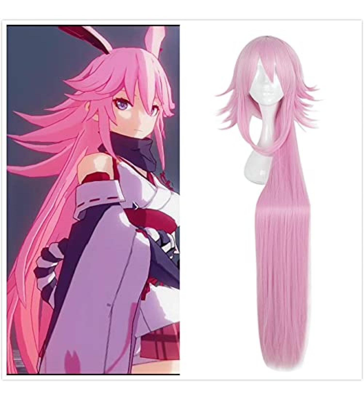 Buy Sakura Pink Layered Long Straight Synthetic Wig - Heat Resistant for Cosplay & Halloween | Free Wig Cap Included - Buy Online on GoSupps.com
