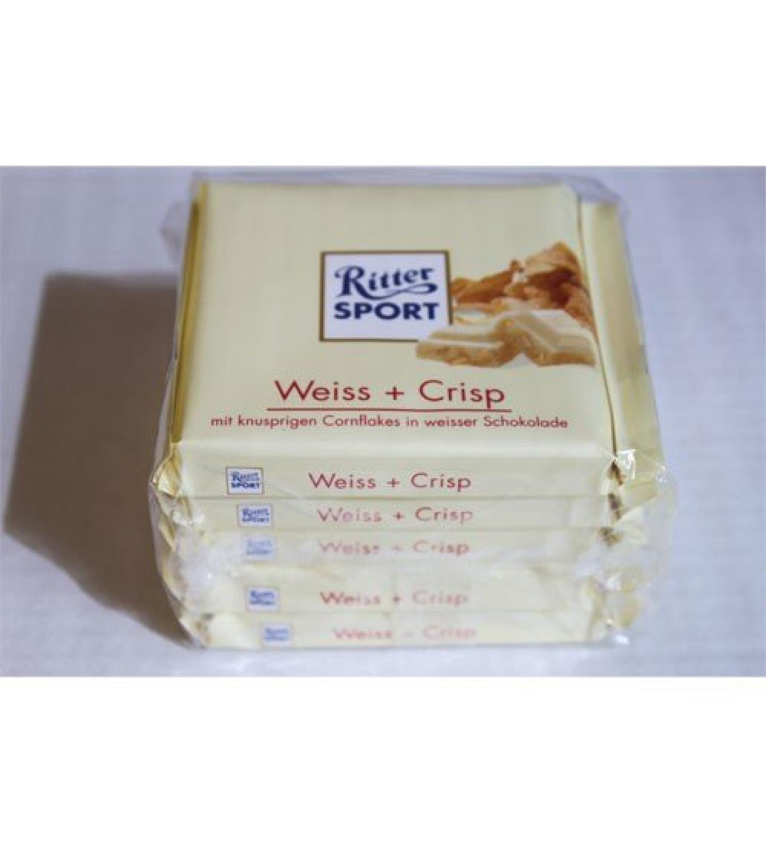 Ritter Sport Ritter Sport White + Crisp - Chocolate - 5 x 100 g