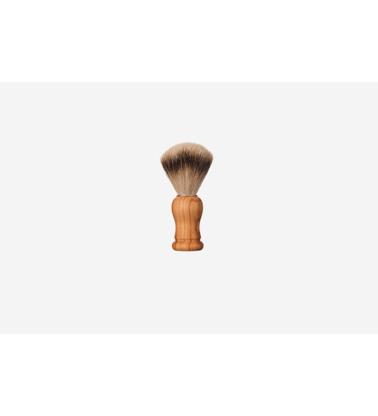Shaving brush shaving care olive wood silvertip baroque