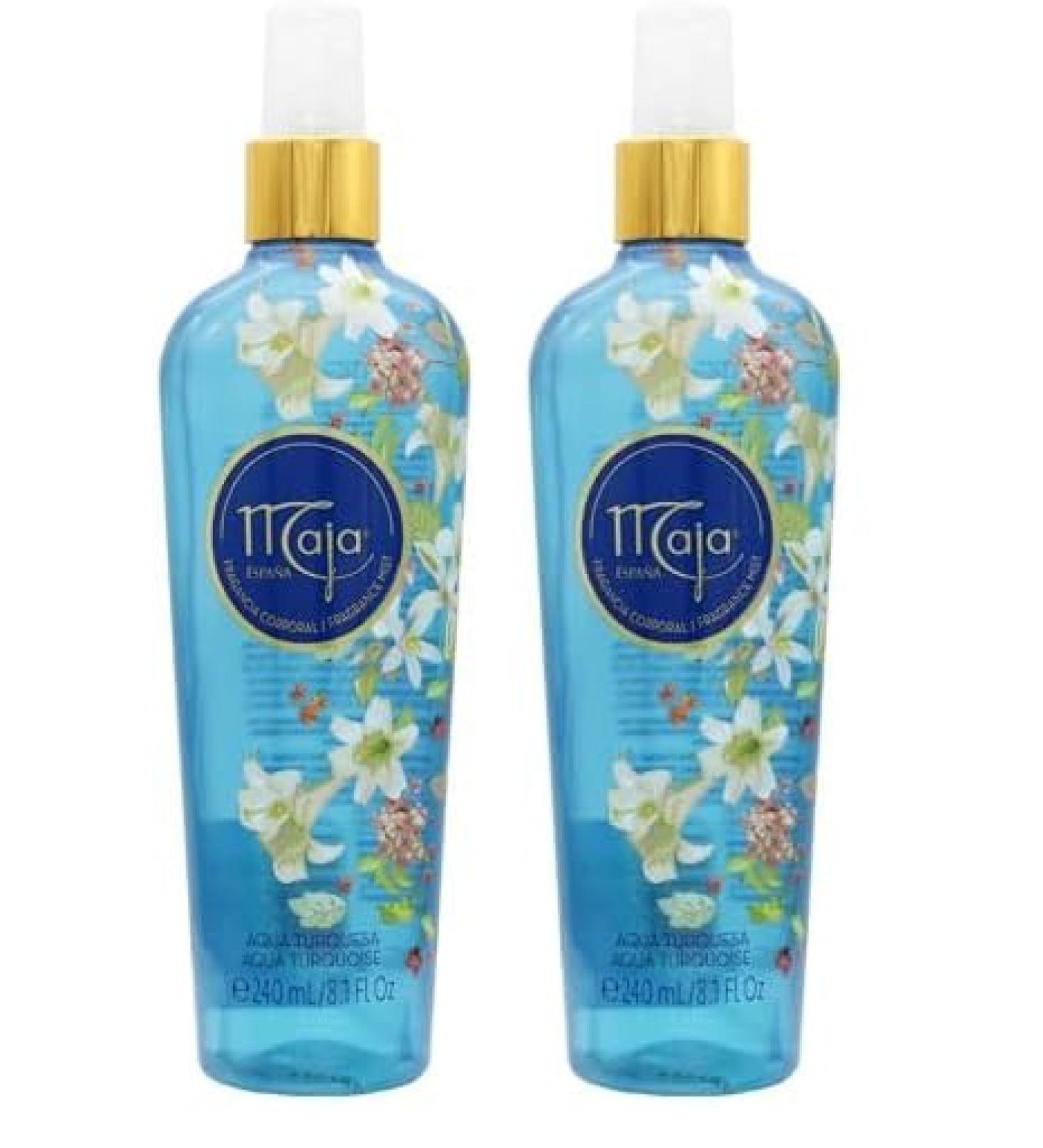 Maja Body Splash Turquoise Water 240mL /8.1 Oz. Freshness and Sensuality. (Pack of 2) Fresh 8.1 Fl Oz (Pack of 2) - Buy Online on GoSupps.com