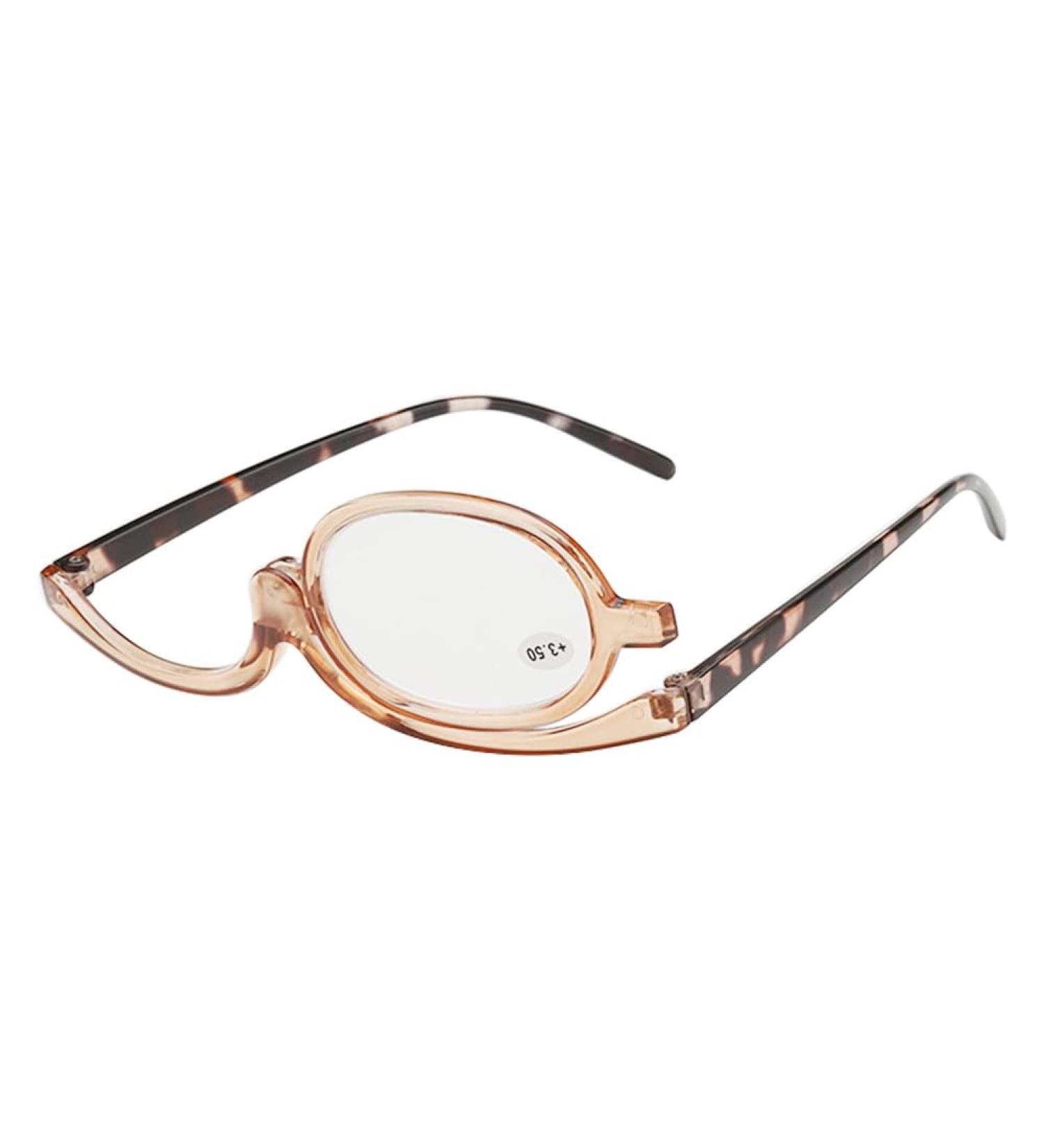 Bavooty Makeup Reading Glasses - Rotatable Single Lens Presbyopia & Hyperopia Solutions for Women - Brown 2.00 - Buy Online on GoSupps.com