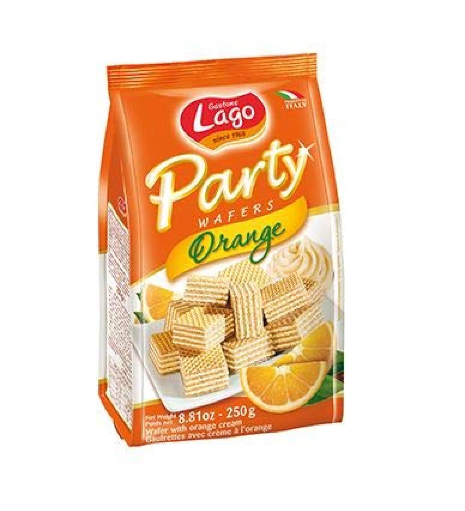 Lago Party Waffles Orange - 250g - Pack of 2