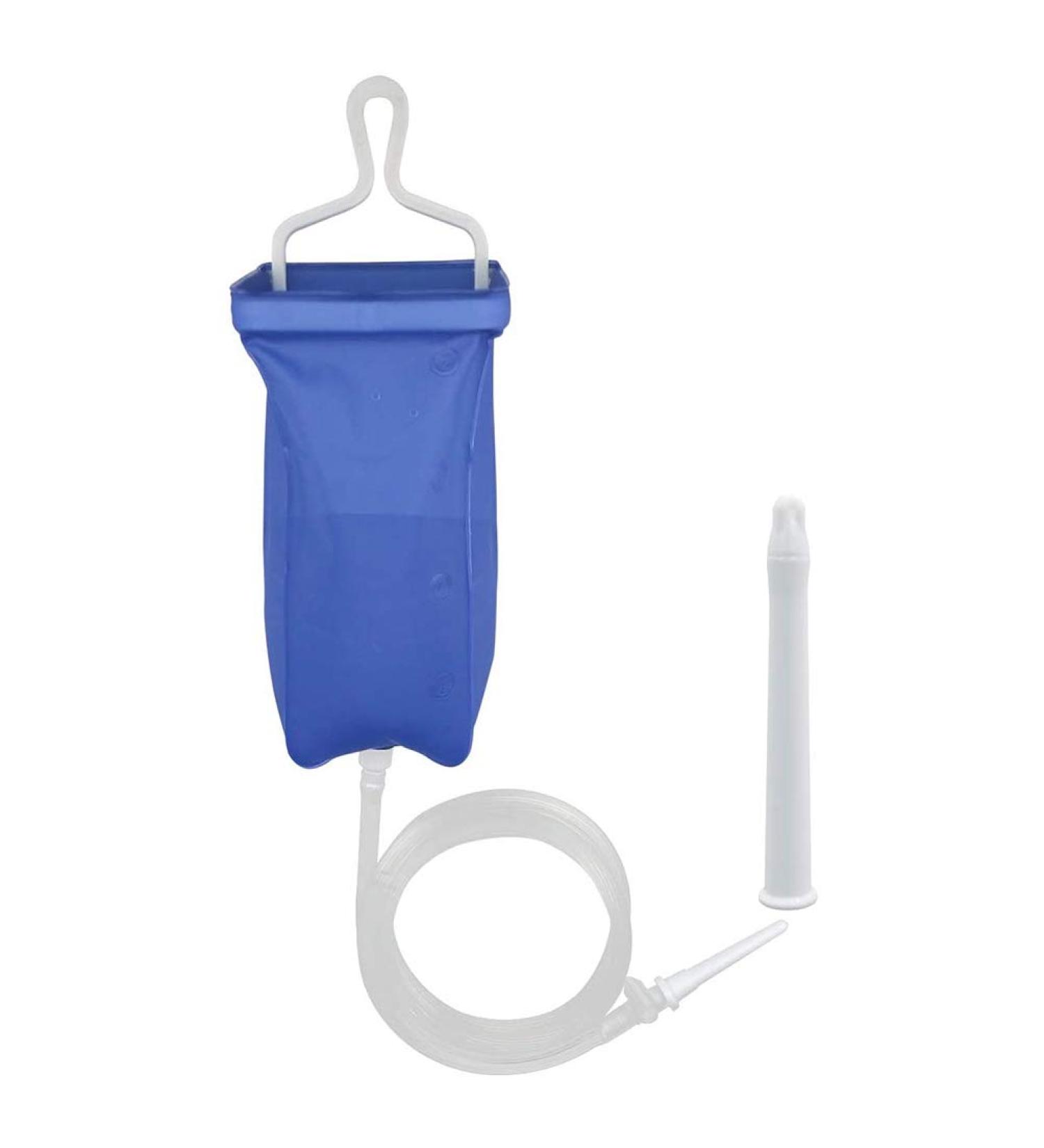 Tixiyu Enema Bag Set - 2L Non-Toxic Silicone Transparent with 142cm Hose & Adapters for Coffee & Water Intestinal Cleansing - Home Use - Buy Online on GoSupps.com