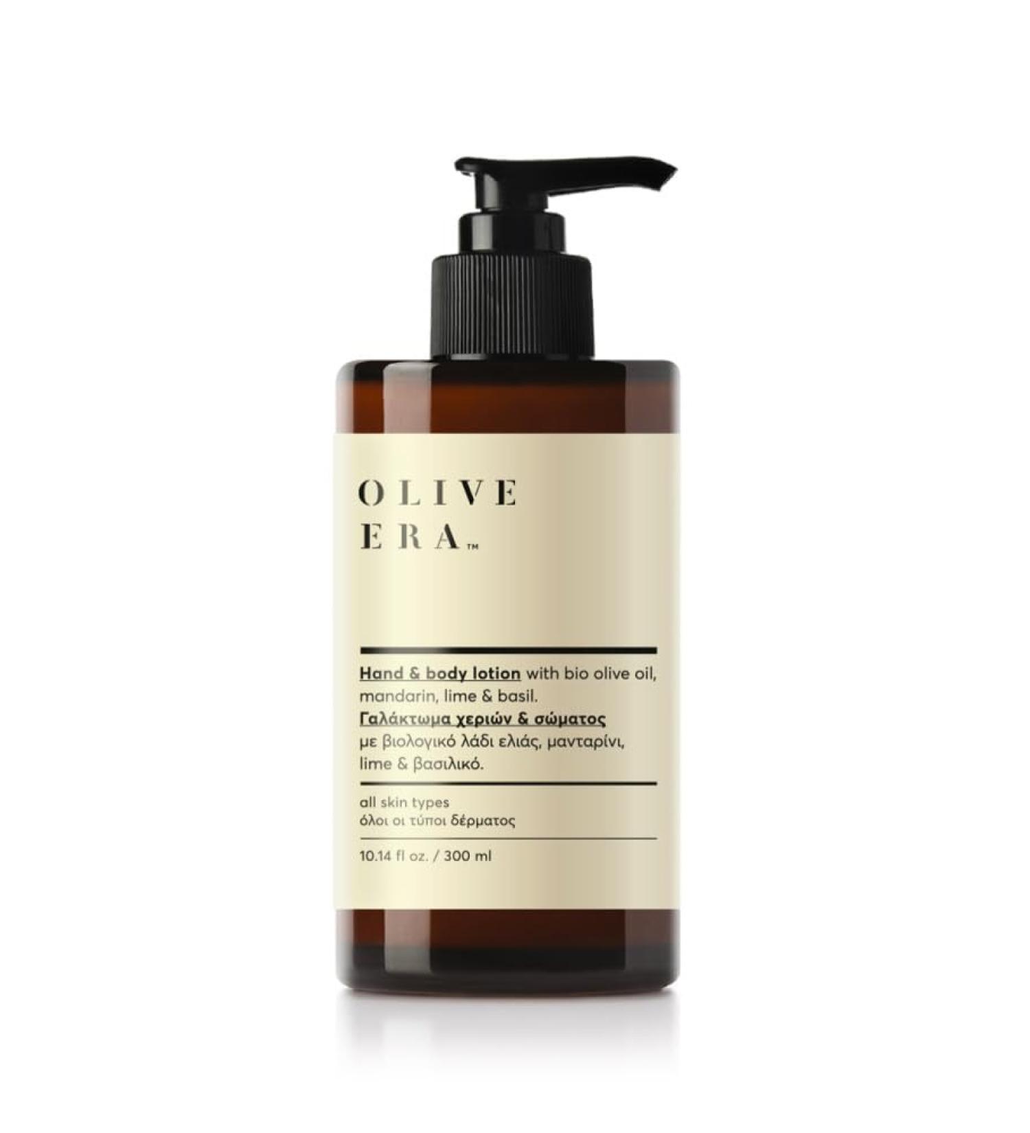 Olive Era Hand & Body Lotion with Organic Olive Oil & Mandarin Lime & Basil 300 ml - Buy Online on GoSupps.com