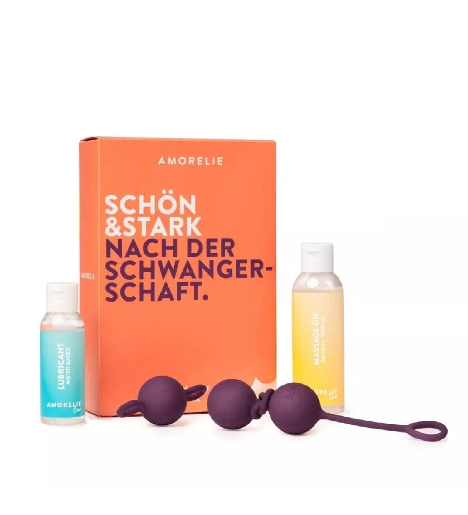 AMORELIE Post-Baby Gift Set - Love Balls Lubricant & Massage Oil for Intimacy | International Shipping - Buy Online on GoSupps.com