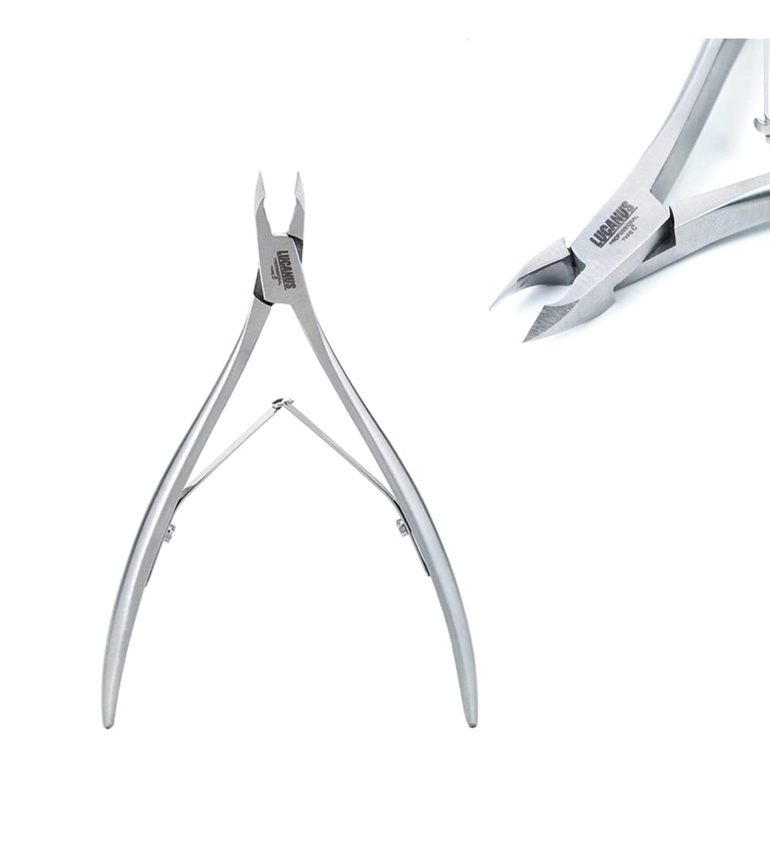 LUCANUS C type Cuticle Cutter Stainless Steel Cuticle Nippers with Hand-Sharpen Blades Cuticle Clippers for Nail Care Pedicure Manicure Nail Tools (Silver) - Buy Online on GoSupps.com