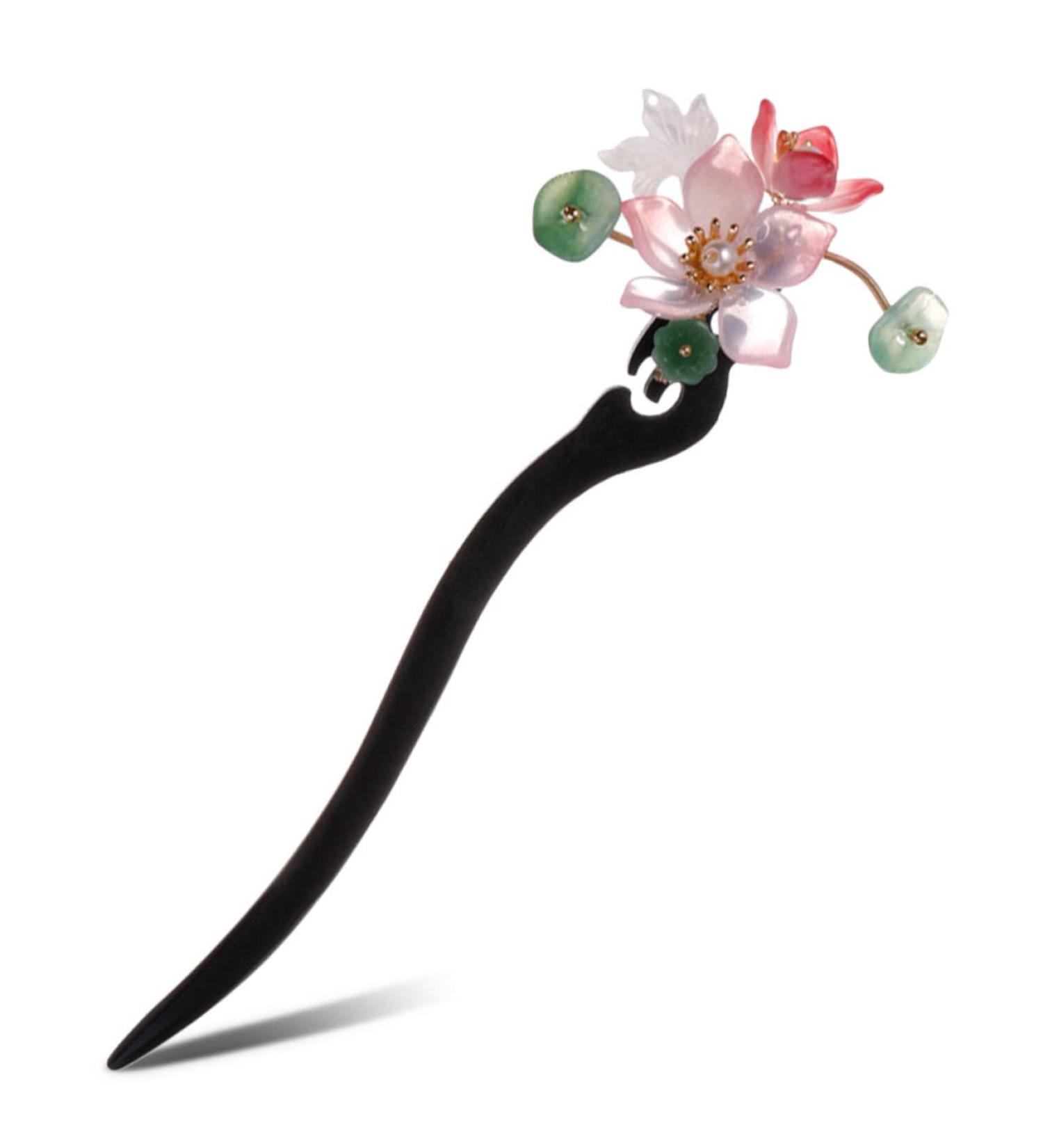 minkissy Hair Deyer Antique Black Wood Hairpin Bride Cheongsam China Hanfu Headdress - Buy Online on GoSupps.com