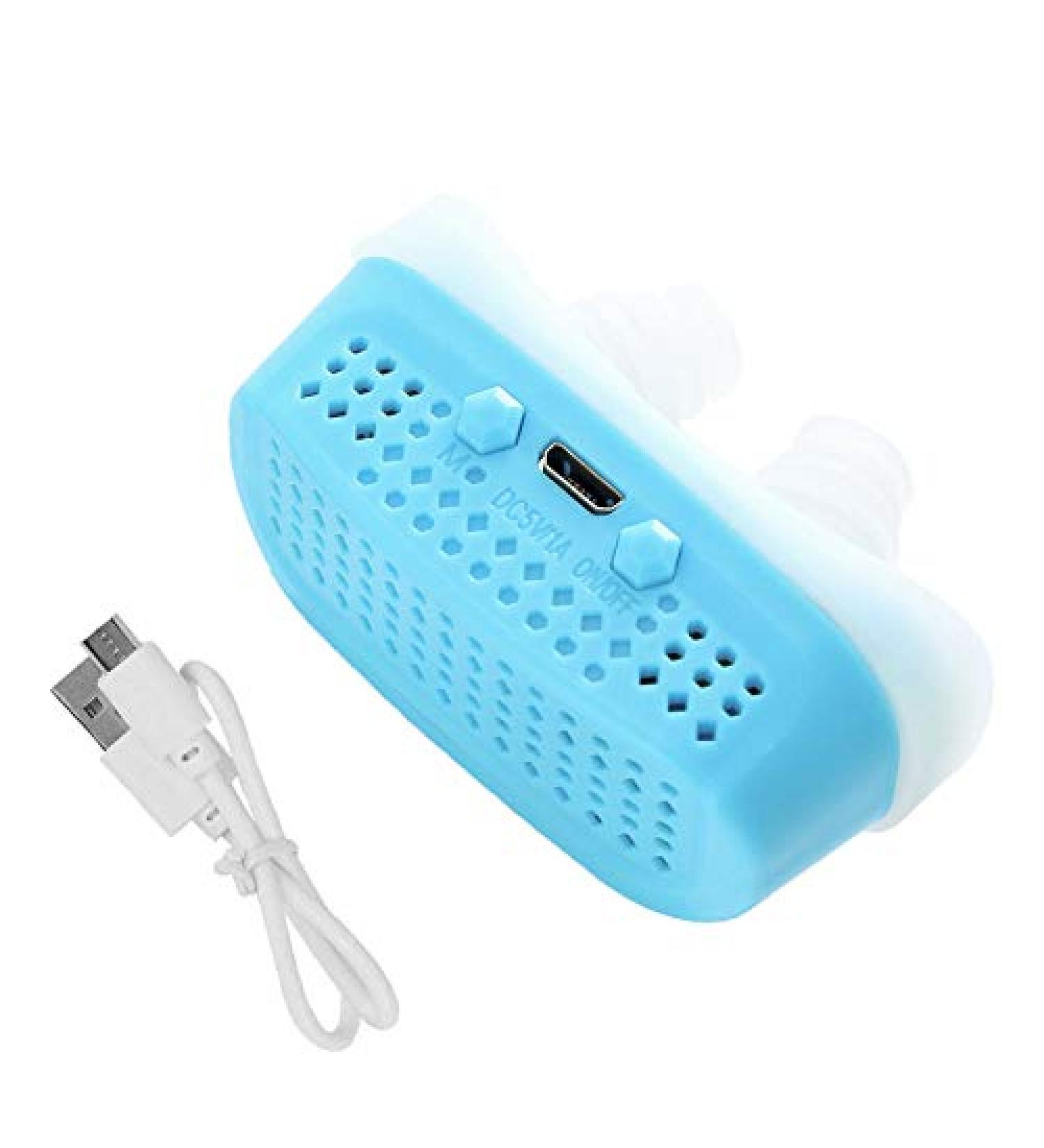 AISHFP Electric Anti-Snore Device | USB Rechargeable Stop-Snoring Device for Comfortable Sleep | Blue - Buy Online on GoSupps.com