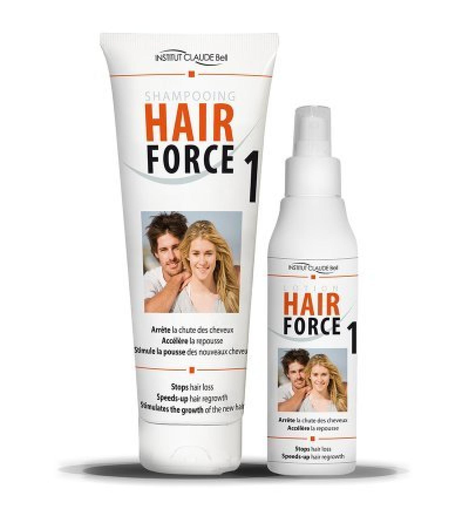 Claude Bell Hair Force One Kit Lotion 150 ml + Anti Hair Loss Shampoo 250 ml Promotes regrowth