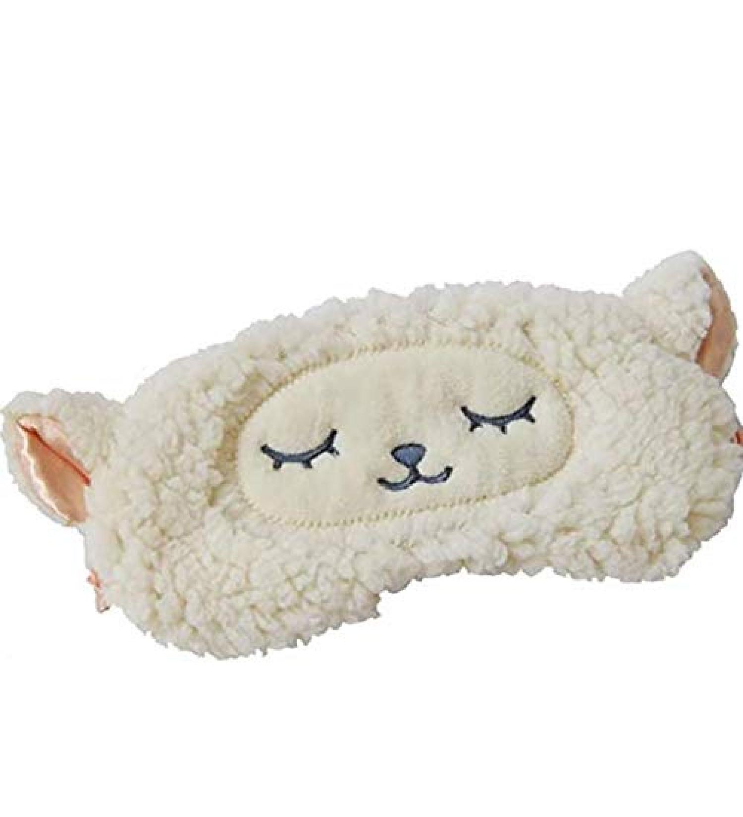EleCharm Lamb Wool Animal Sleeping Mask for Kids - 1 Piece Sheep Plush Eye Mask Cover Blindfold for Girls Party Travel - Buy Online on GoSupps.com