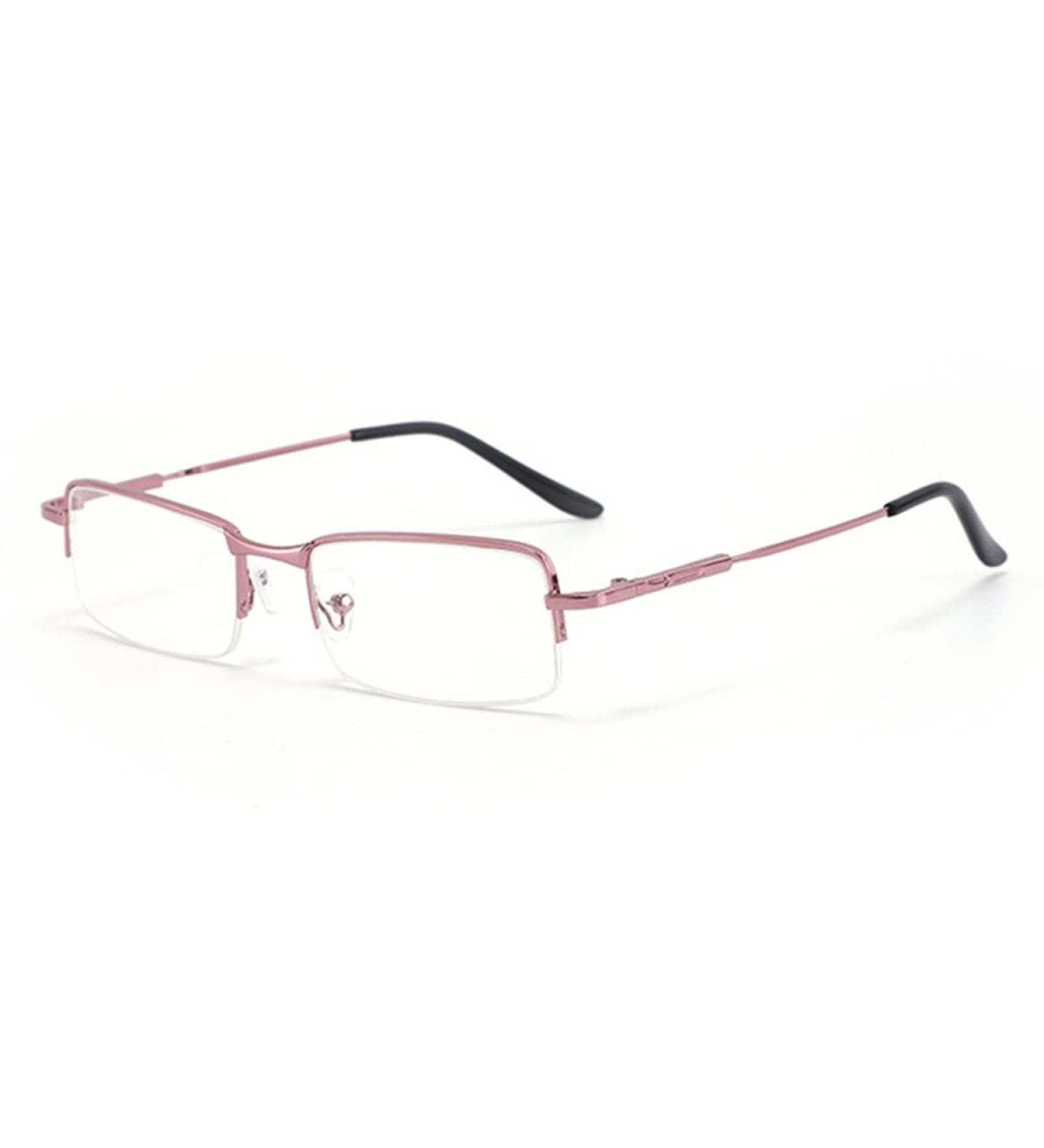ZUKKY Pink Half Frame Reading Glasses for Women - Blue Light Blocking Anti-Glare Rectangle Computer Readers AM28 - Buy Online on GoSupps.com
