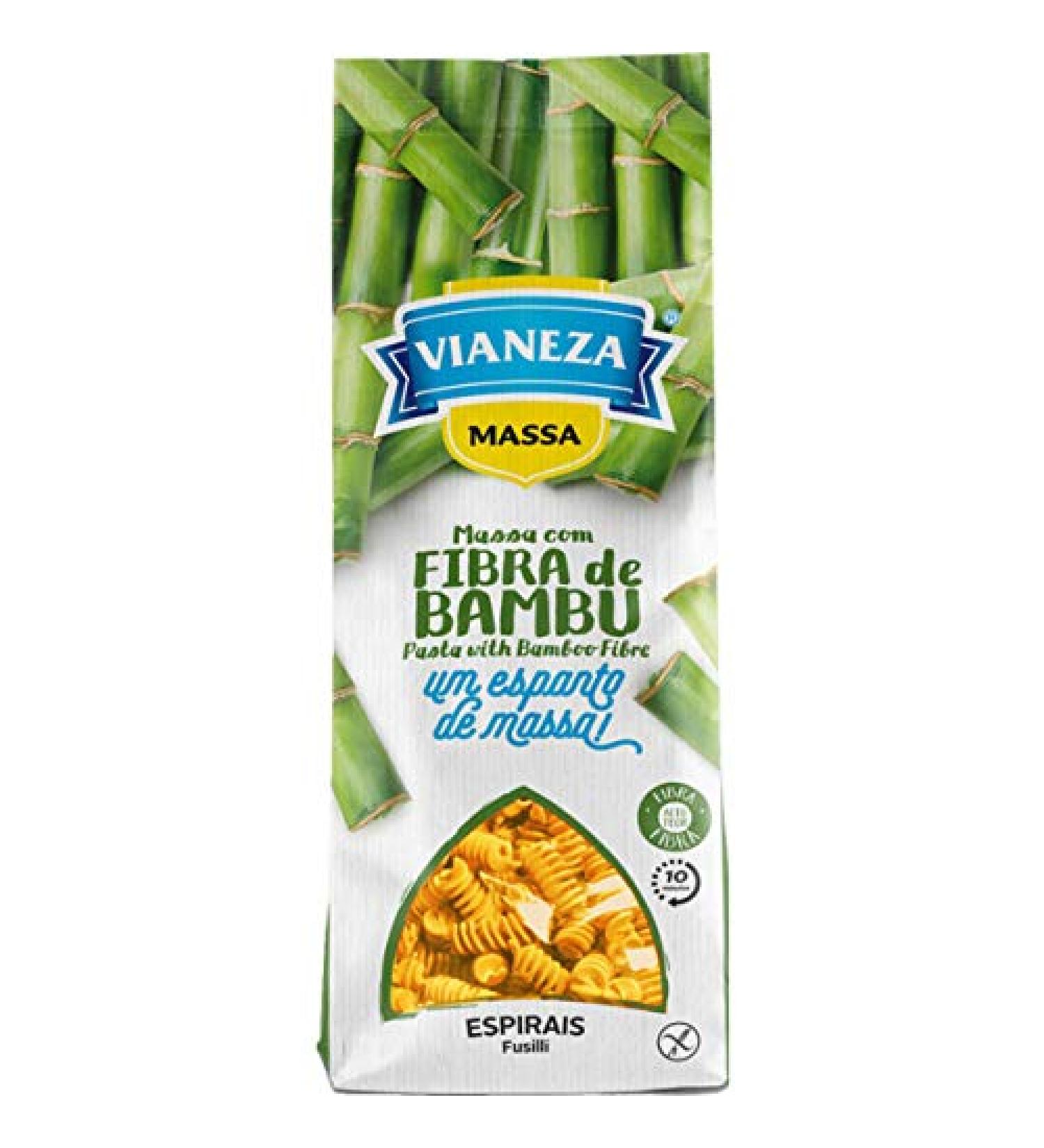 Vianeza Pasta - Gluten Free and GMO free - Bamboo fibre Fusilli Pasta - 3 x 250gr / 8.81oz