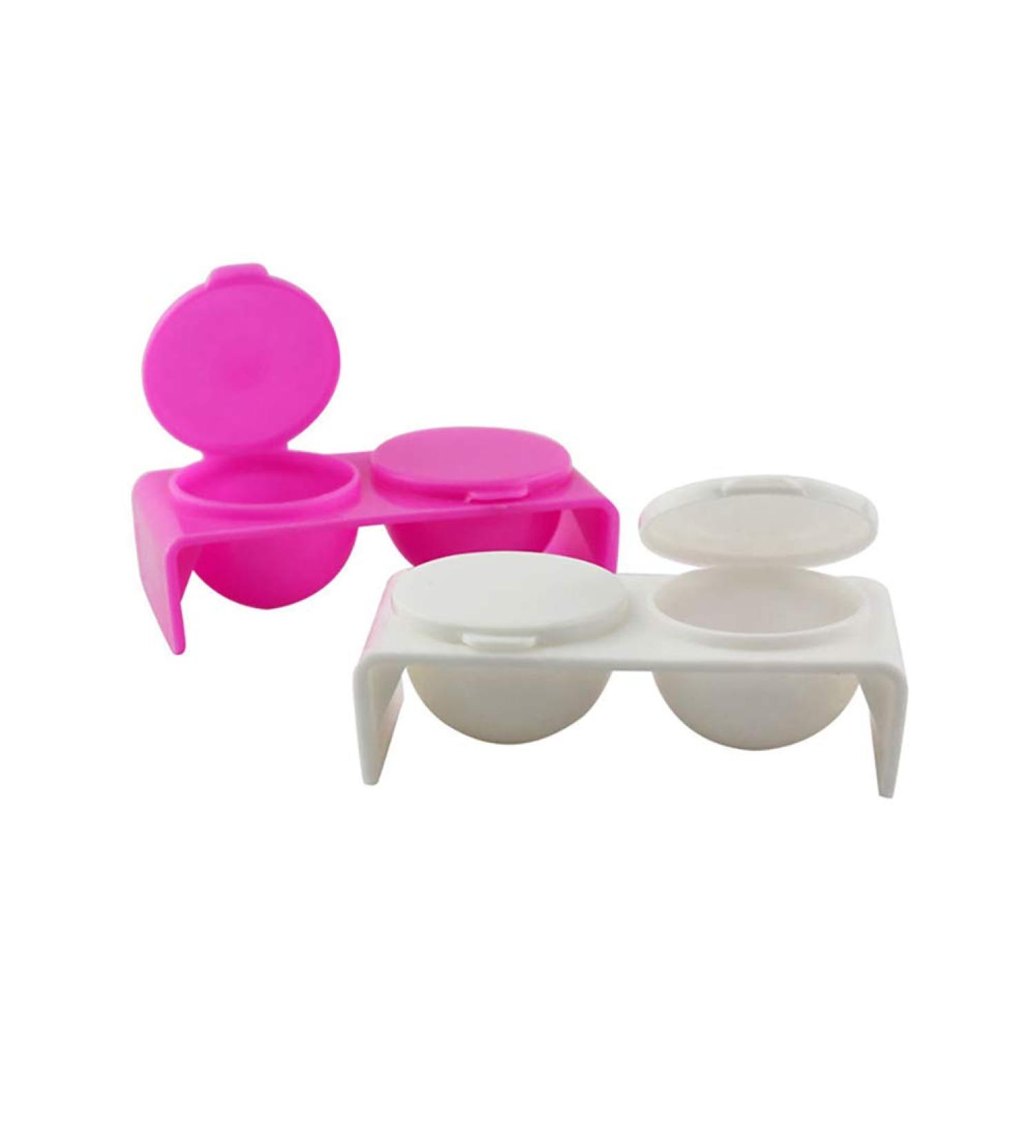 JIHUOO 4-Piece Plastic Dappen Dish Set for Nail Art - Acrylic Powder & Liquid Mixing Cups with Lids - Buy Online on GoSupps.com