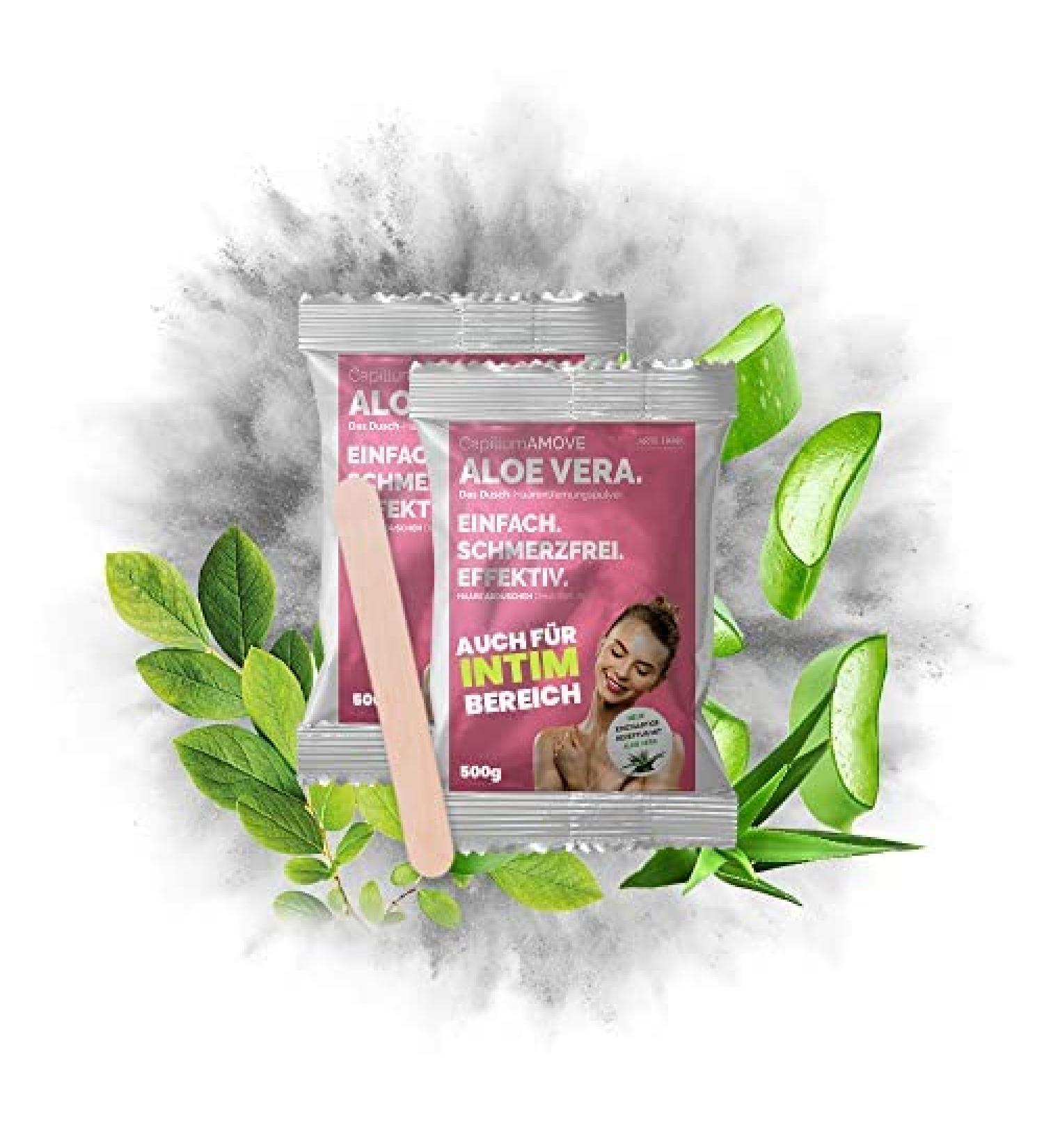 Capillum Amove Aloe Vera Depilatory Cream for Women - Painless Intimate Area Hair Removal | 2x500g Additive-Free & Neutral Scent - Buy Online on GoSupps.com