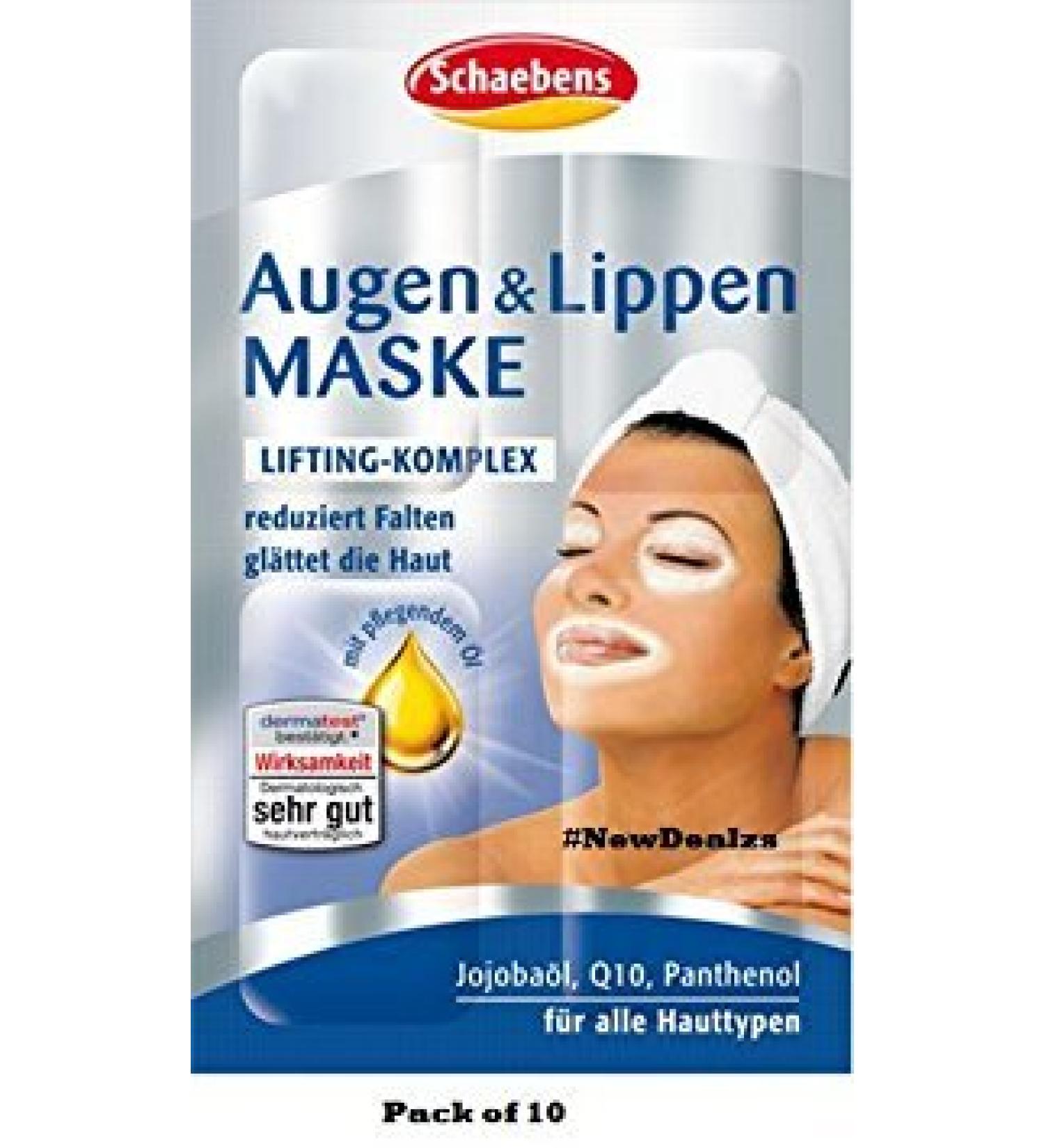 Schaebens eye and lip mask pack of 10 10 x 4 x 1.5 ml for 40 applications
