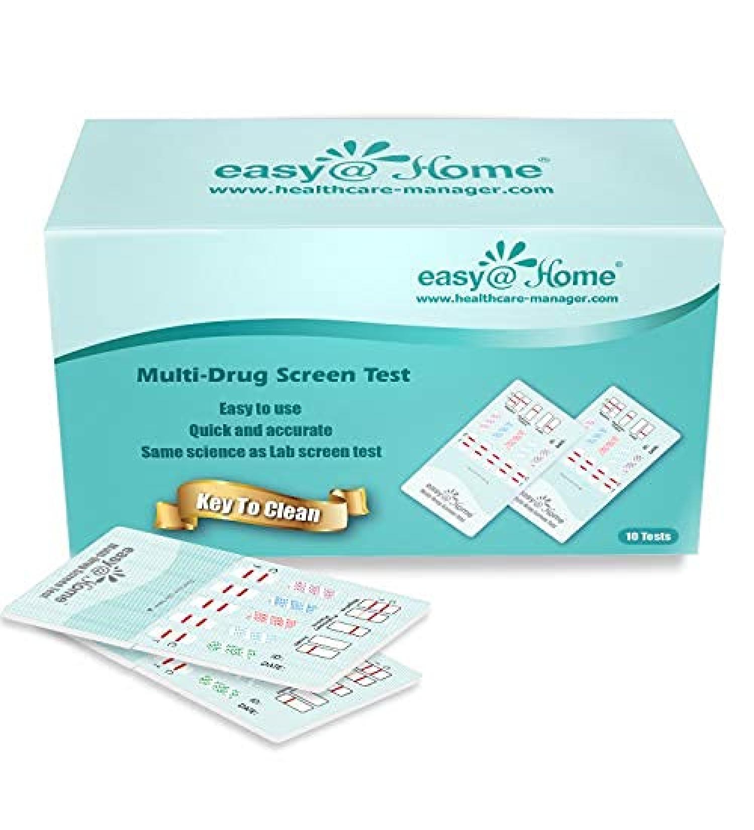 EasyHome 5 Panel Instant Drug Test Kit - 10 Pack for THC, COC, OPI, AMP, BZO - Urine Dip Testing - EDOAP-754 - Buy Online on GoSupps.com