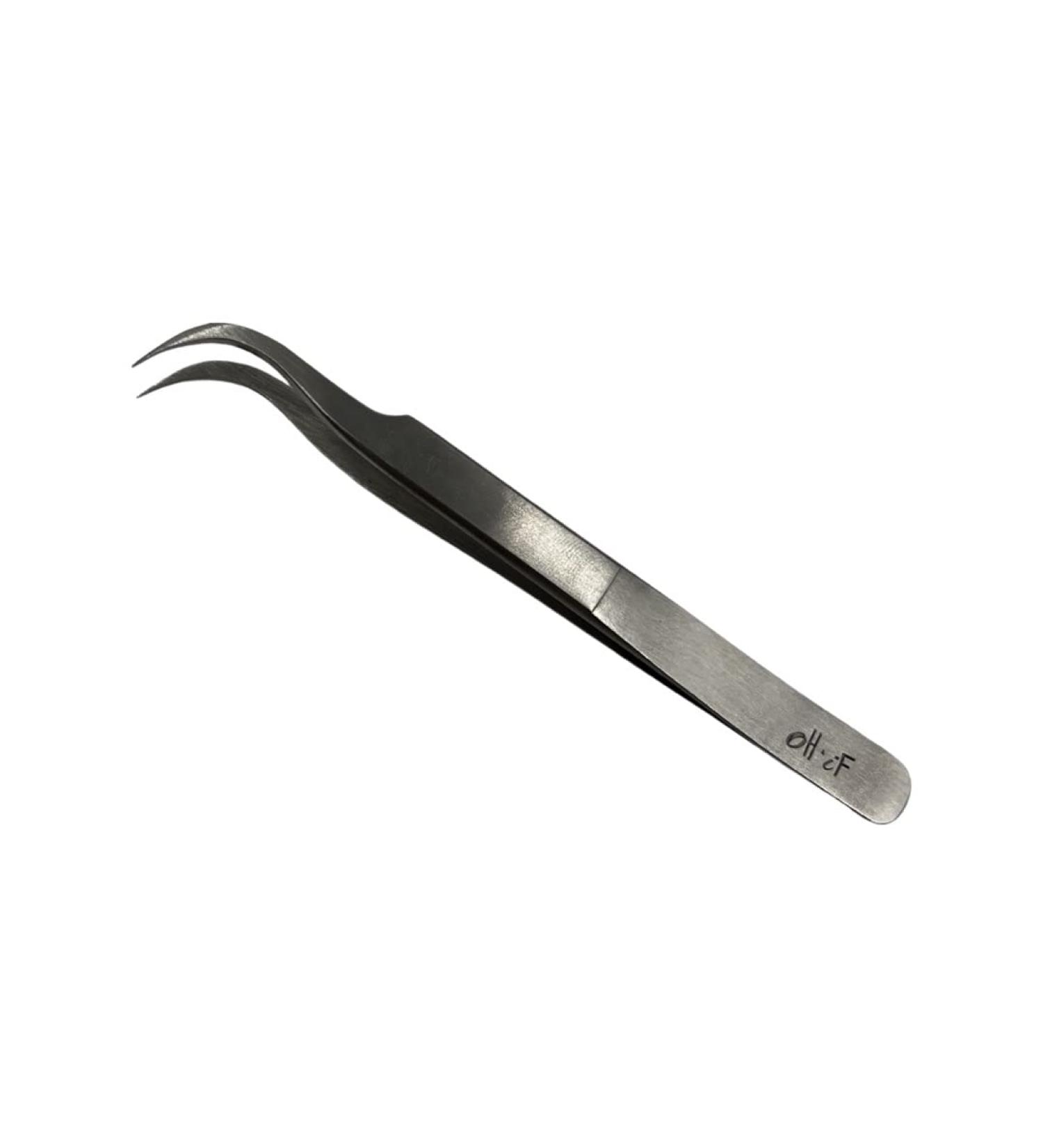 Oh&If Stainless Steel Profession Precision Fine Tip Curved Sharp Point-Lash Tweezers- Extractor- Nail Art