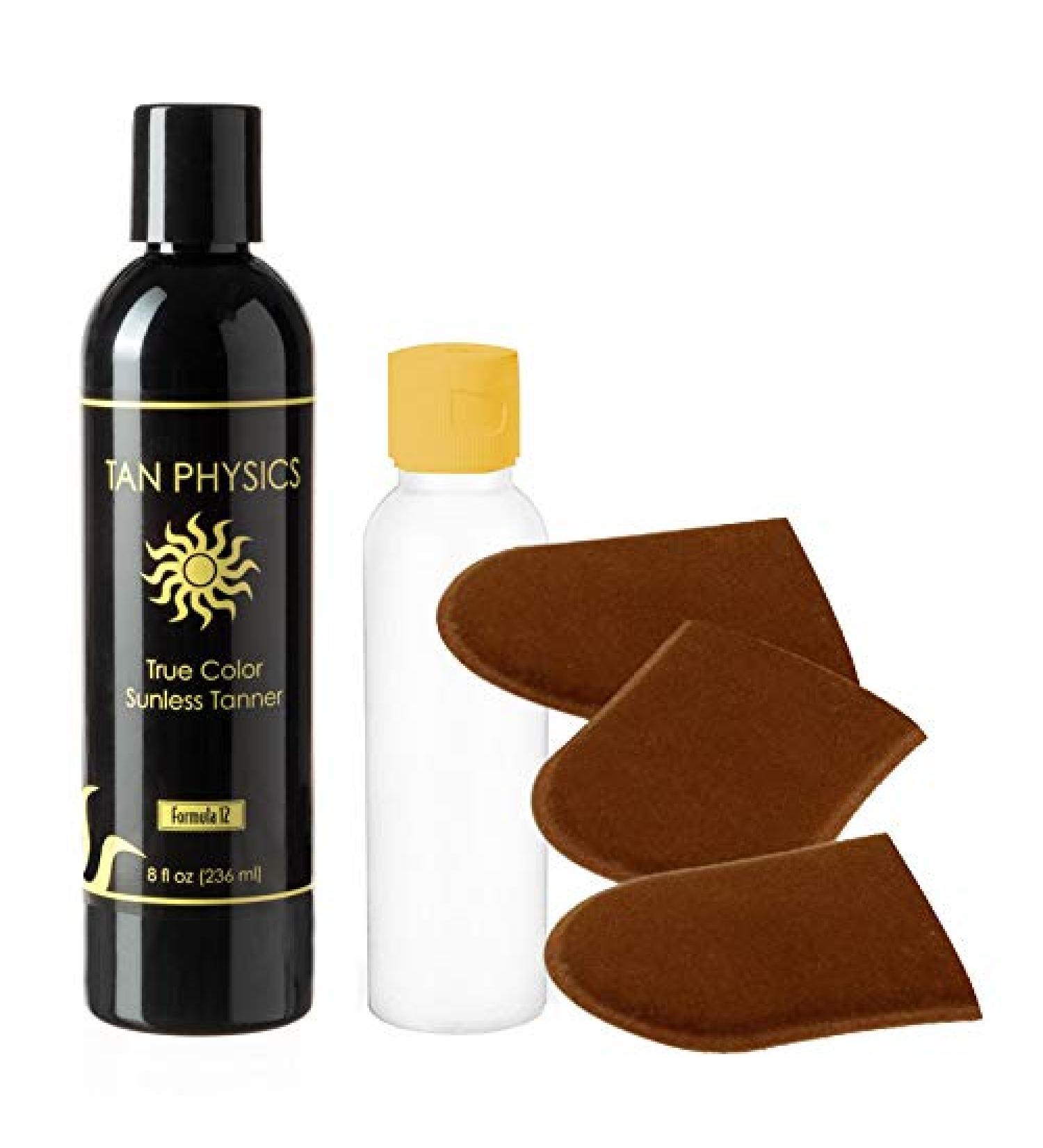 Tan Physics True Color Tanner 8 oz with Tanning Mitts and Travel Bottle - Buy Online on GoSupps.com