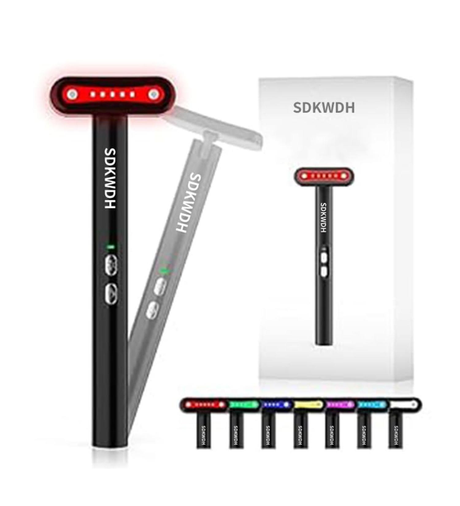 Red & Blue Rejuvenation Face & Eye Massager - 7 in 1 LED Beauty Wand for Anti-Aging & Skin Healing - Light Therapy Tool - Buy Online on GoSupps.com
