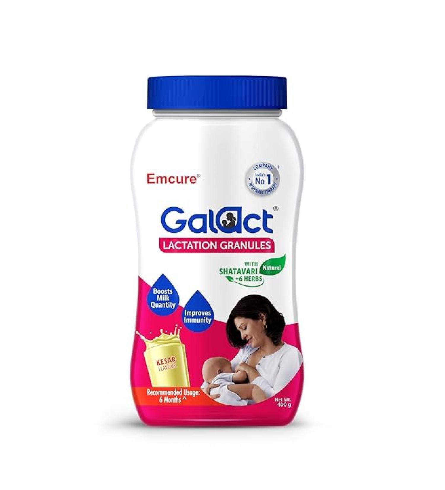 Emcure - Galact Granules Breast Feeding Supplement for Daily Use Elaichi Flavour 400 g