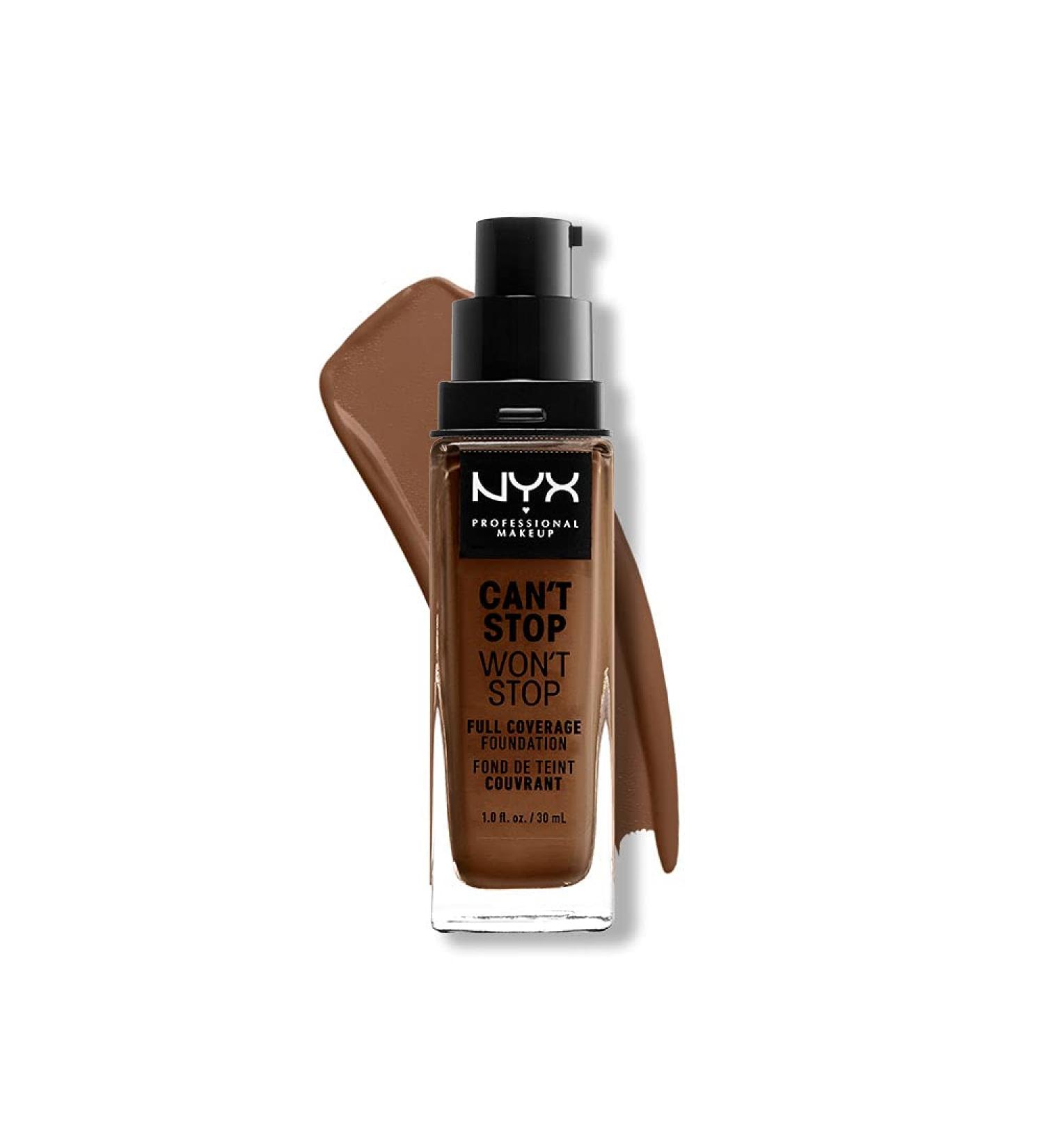 NYX Can't Stop Won't Stop Full Coverage Foundation in Shade Mocha - Long Lasting Waterproof Vegan Formula - Matte Finish - Buy Online on GoSupps.com