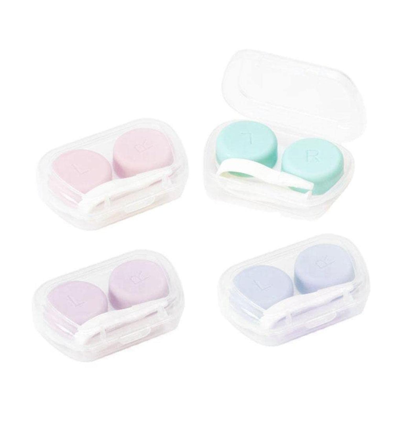 Colorful Contact Lens Case Set | 4 Portable Containers for Travel & Home Use - Random Colors - Buy Online on GoSupps.com