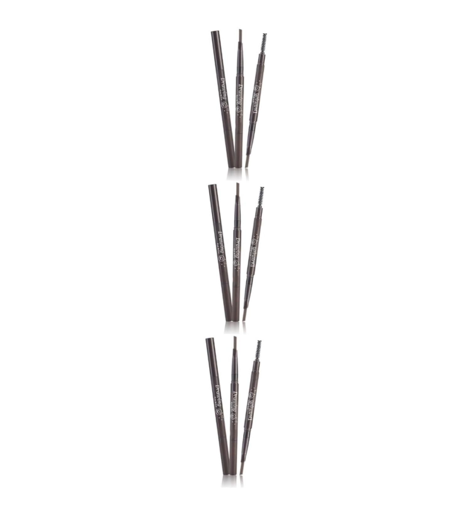 DOITOOL 3pcs 2 1 Brow Pencil Eyebrow Spoolie Brush Scissor Bumper Eyebrow Brush Filler Double Head To Rotate 1 count (Pack of 1) As Shownx3pcs - Buy Online on GoSupps.com