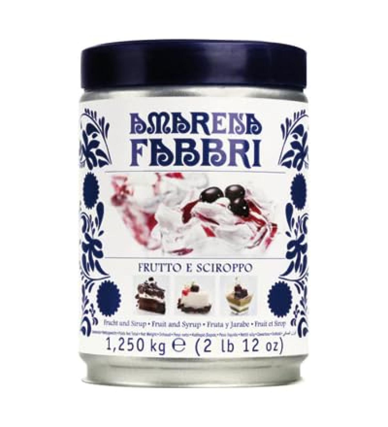 Fabbri Amarena Cherries In Syrup Wild Cherry Made in Italy 1.25kg Excellent Flavour