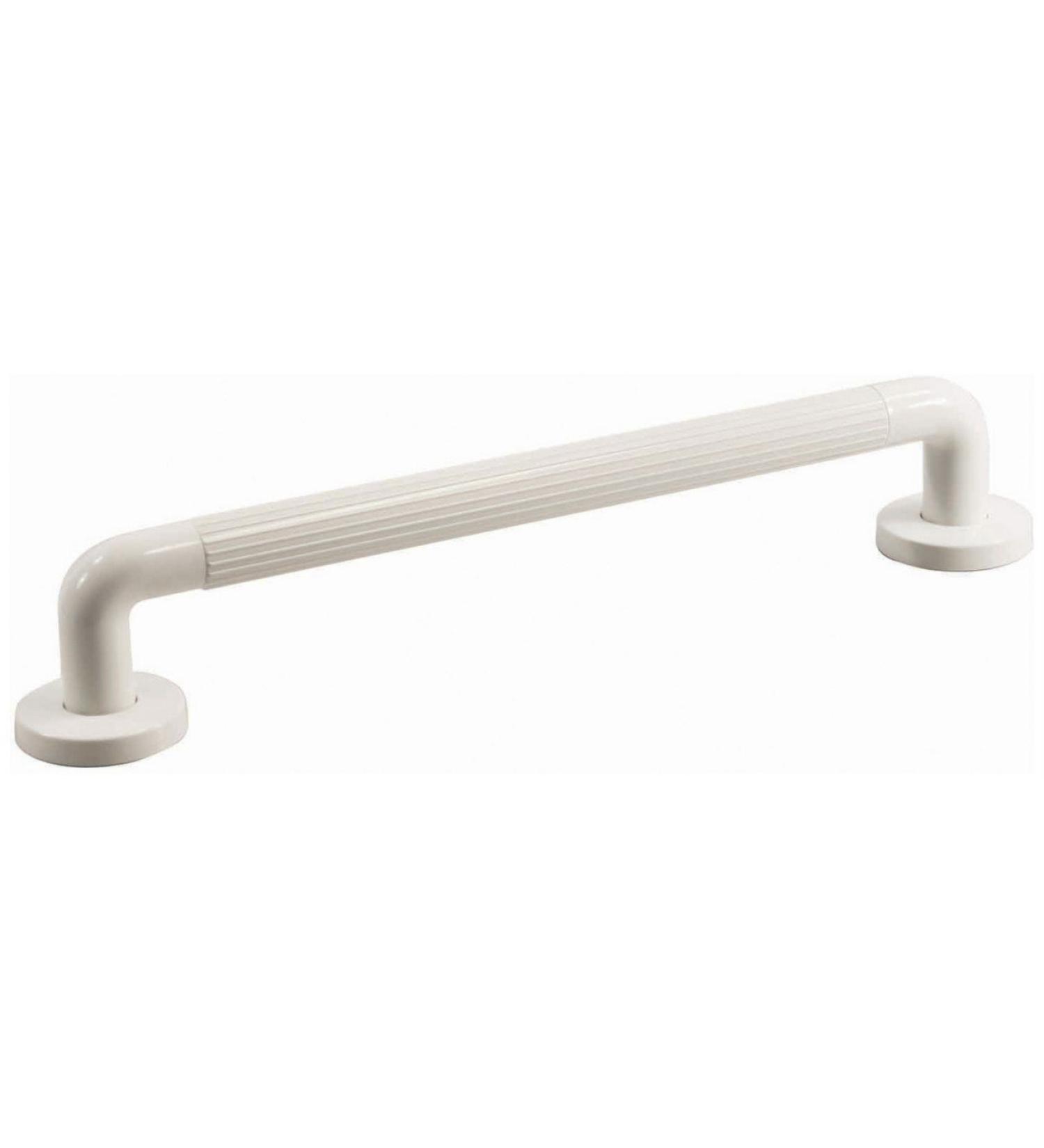 Safety Ribbed UPVC Plastic Grab Bar Support Rail Aid (White 24 Inches) White 24 Inches
