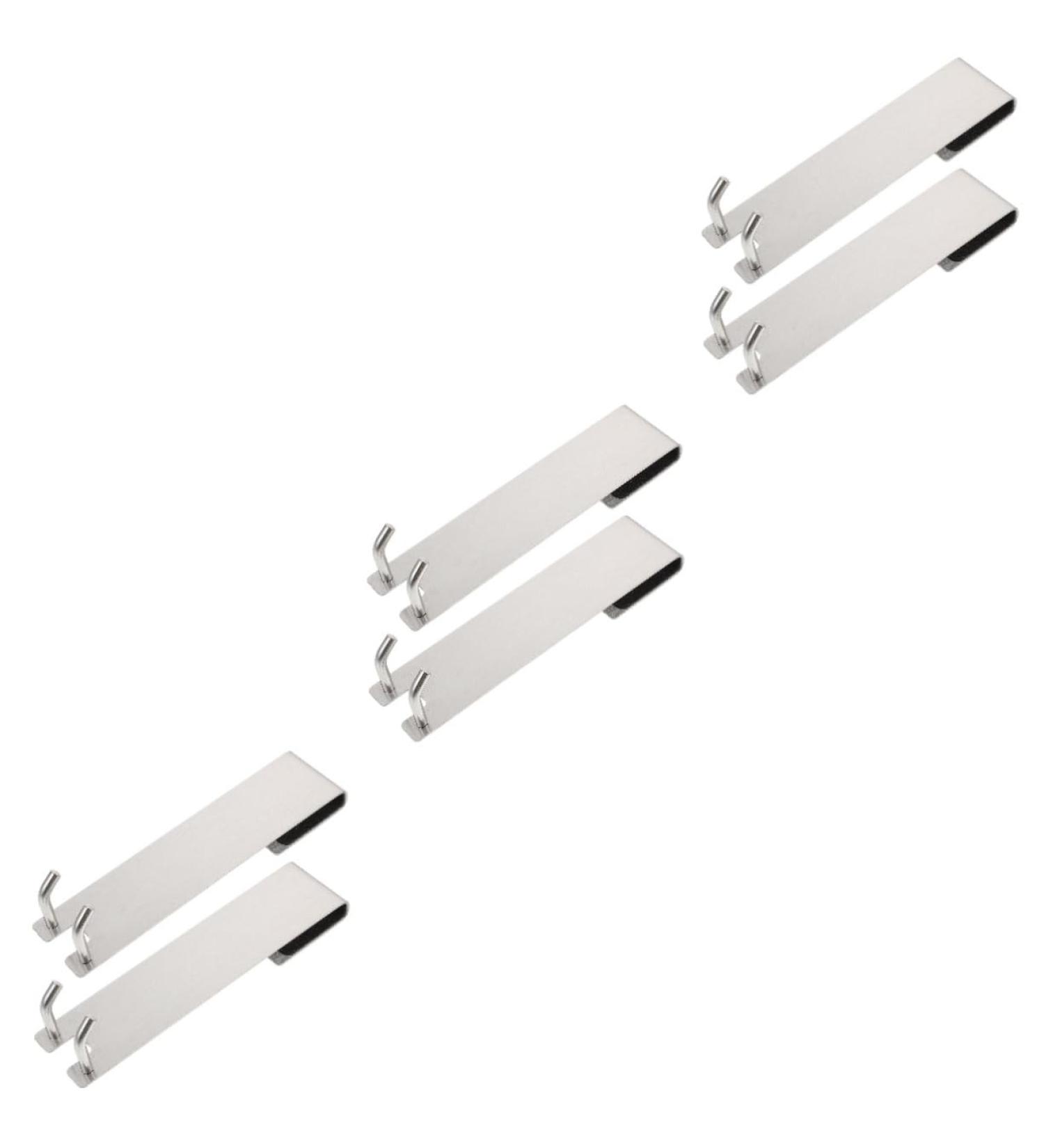 UKCOCO Clothes Rack 6 Pcs No Punching Hook Storage Hooks Kitchen Door Hanger Over Hanging Hook Glass Door Cabinet Door 18X4.2CMx3pcs Silver2x3pcs - Buy Online on GoSupps.com