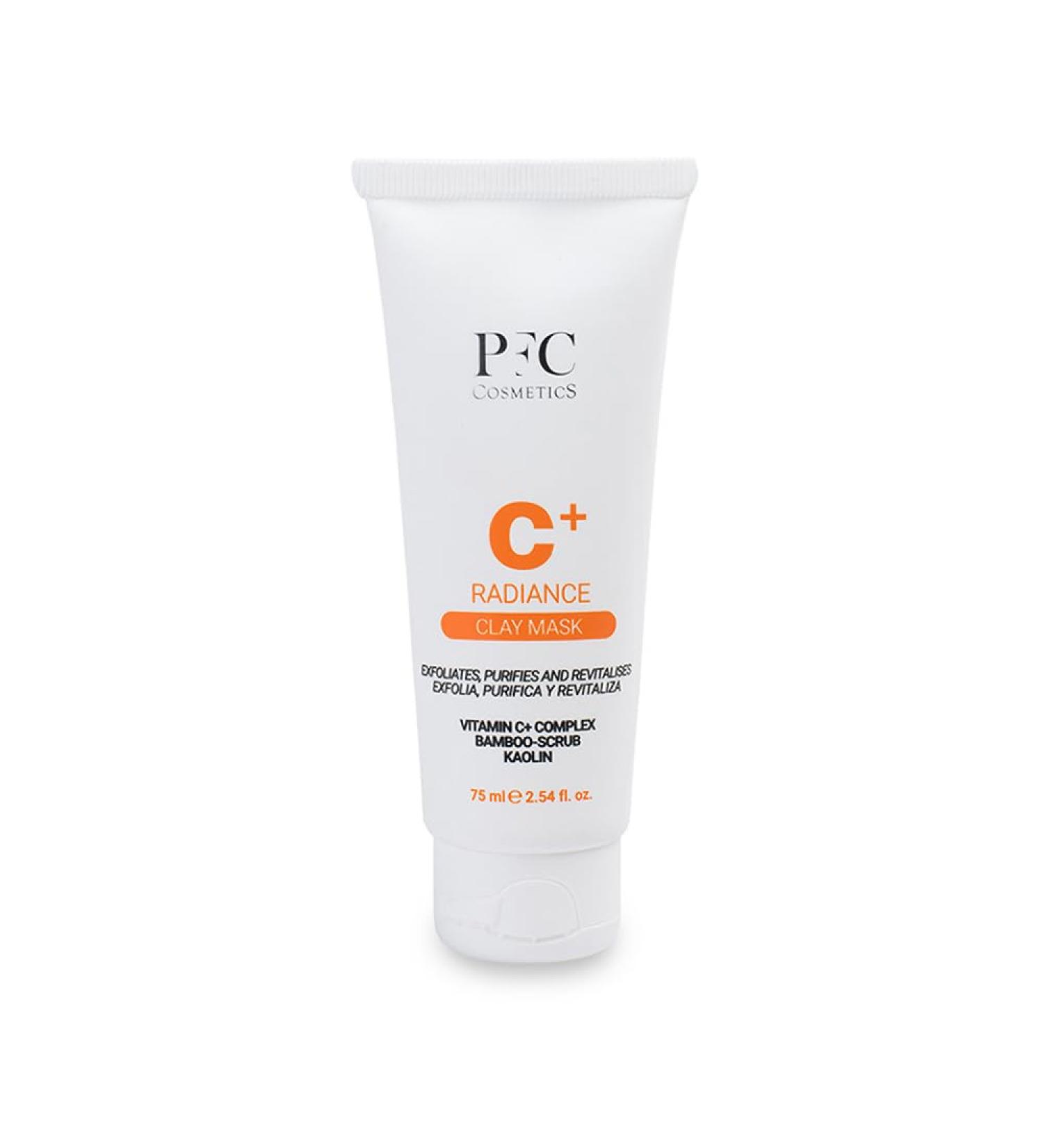 PFC Cosmetics Facial Radiance C+ Clay Mask 75ml Exfoliating Clay Treatment with Vitamin C+ Complex Bamboo Scrub and Kaolin for Personal Facial Skin Care and Cleansing. Facial Mask - Buy Online on GoSupps.com