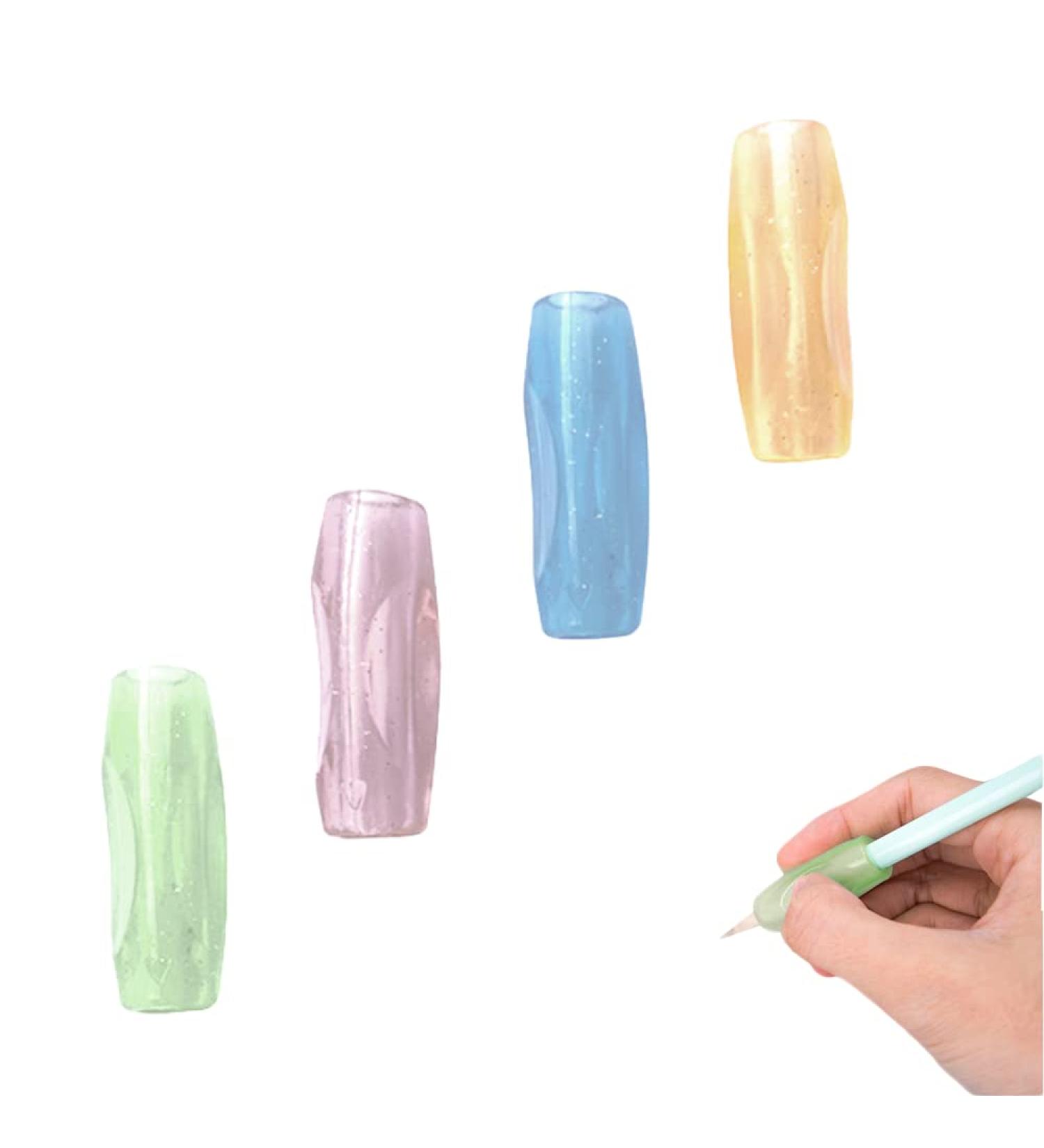 CCLKHY 4 Pieces Silicone Pen Grips | Writing Aid for Children & Students | Comfortable Pencil Grips for Better Control - Buy Online on GoSupps.com