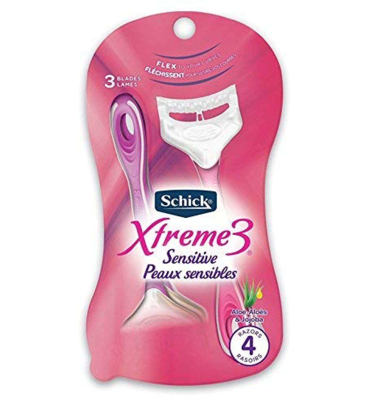 Schick Womens Xtreme3 Razor Sensitive 4 Count (3 Pack)