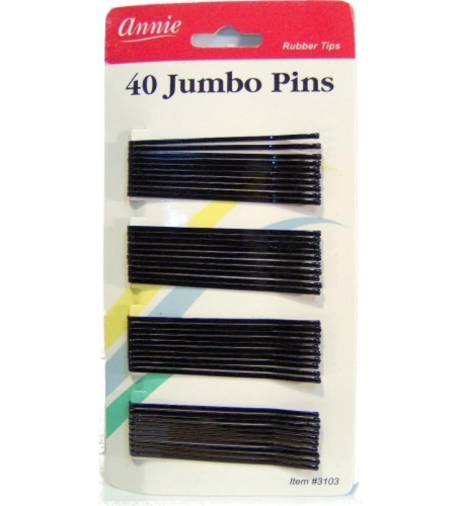 jumbo bob hair pins 40 counts roller pin BLACK by Annie