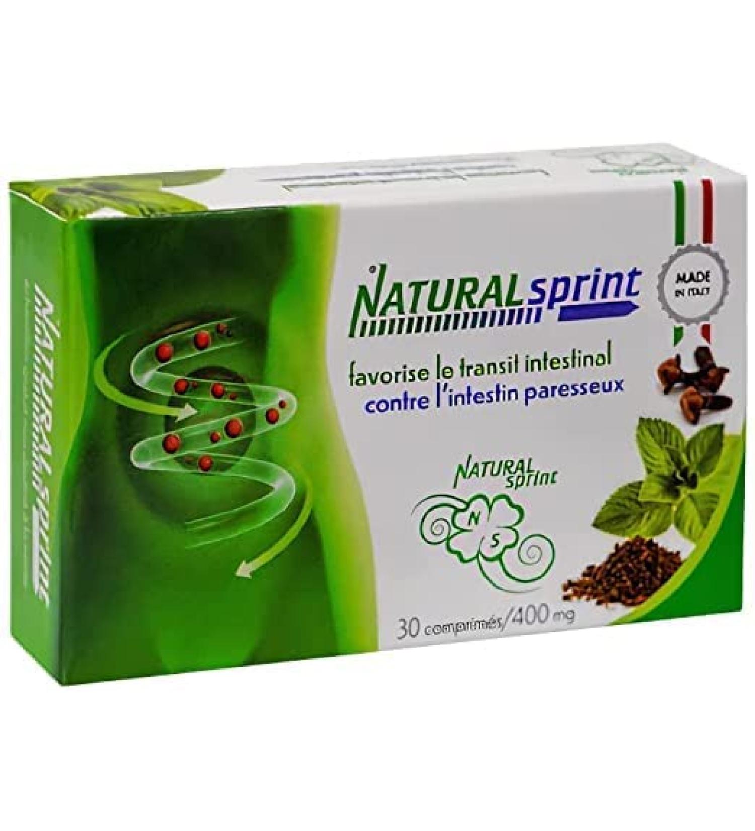 NATURAL SPRINT | 30 Comprim s Constipation adultes - Transit Intestinal - Laxatif naturel - femme et homme - D tox instestinal et colon - Transit intestinal - Nettoyage du colon
