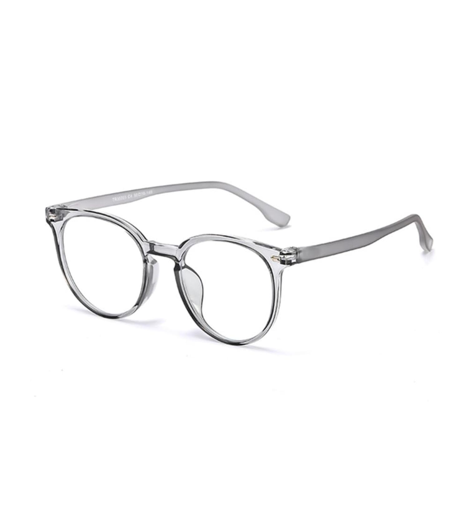 Round Blue Light Blocking Glasses for Men & Women - Grey Frame 1.50 Reading Eyewear - Buy Online on GoSupps.com