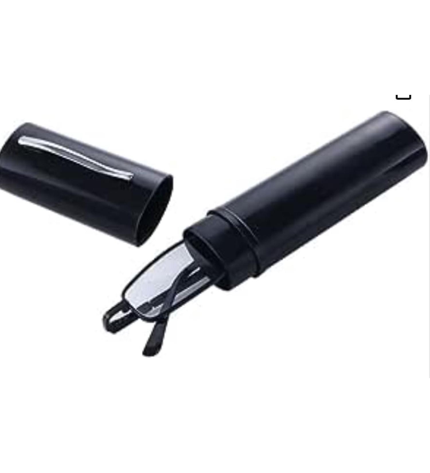 Portable Mini Blue Light Blocking Reading Glasses | Compact Pocket Readers for Men & Women | Folding +250 Black Readers - Buy Online on GoSupps.com