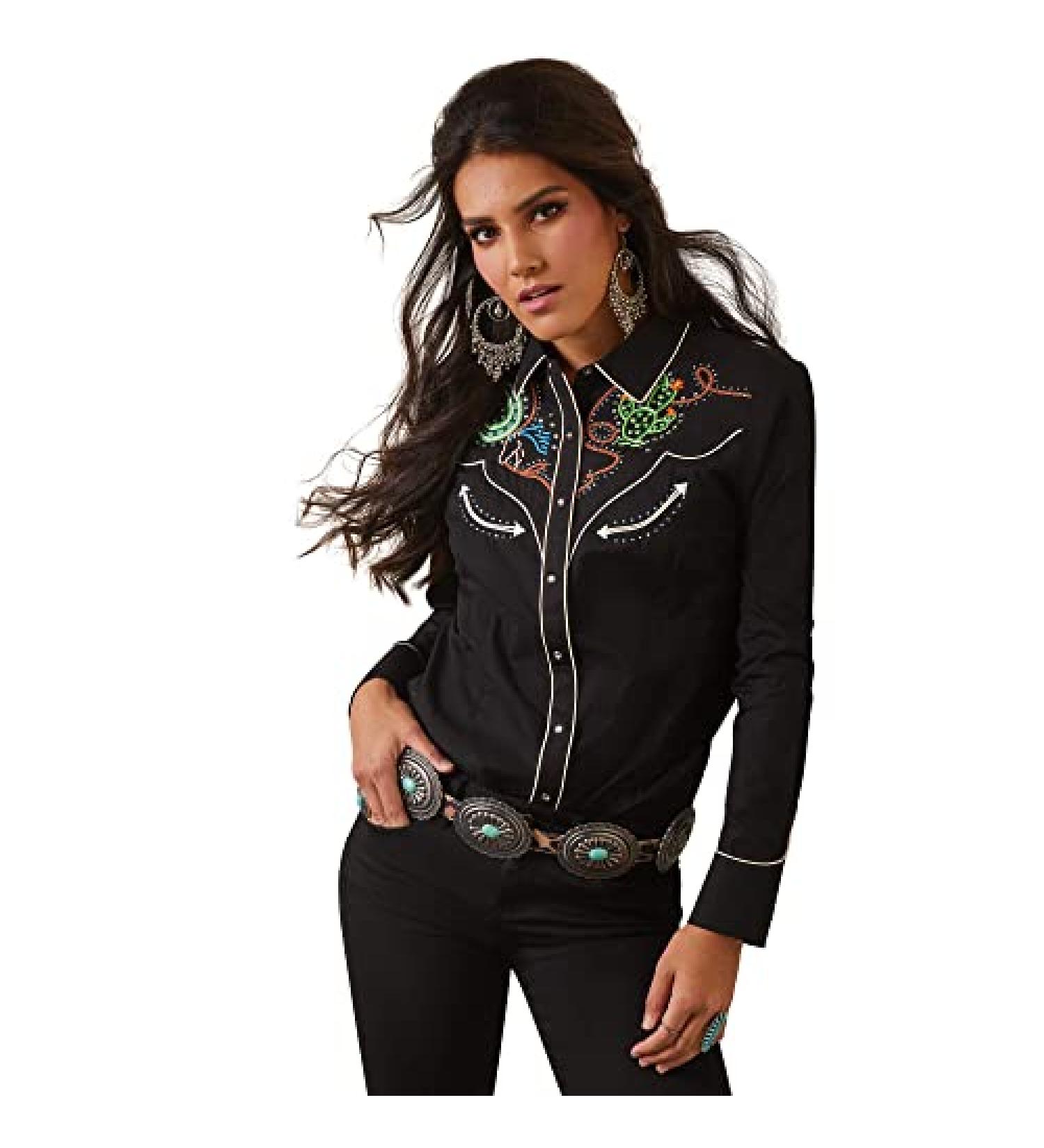 ARIAT Women's Wynette Shirt Large Black