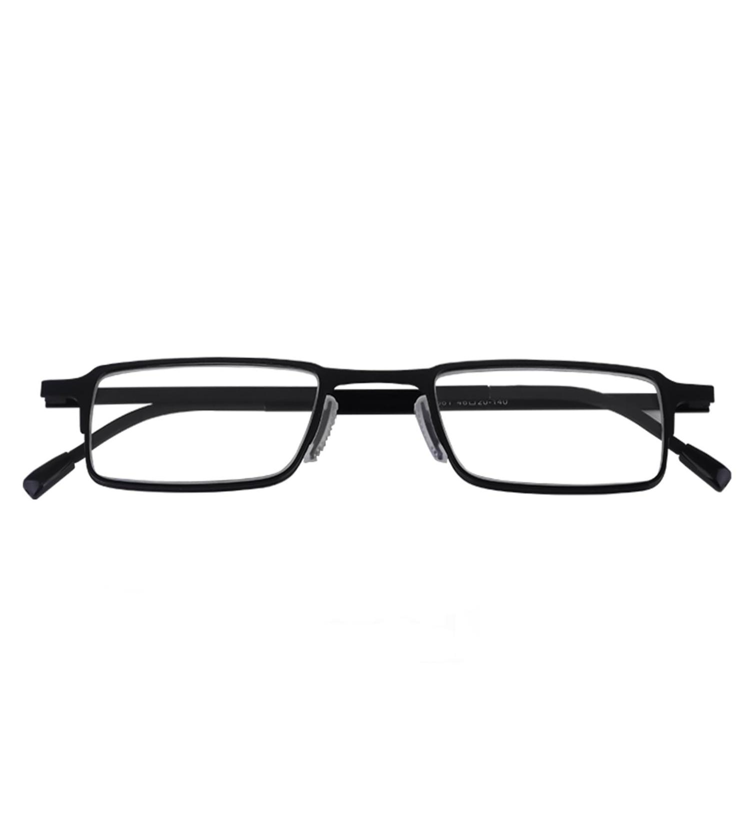 Ultra-Thin Blue Light Blocking Reading Glasses for Men & Women | Lightweight Metal Computer Readers with Portable Case - 2.5 Black - Buy Online on GoSupps.com