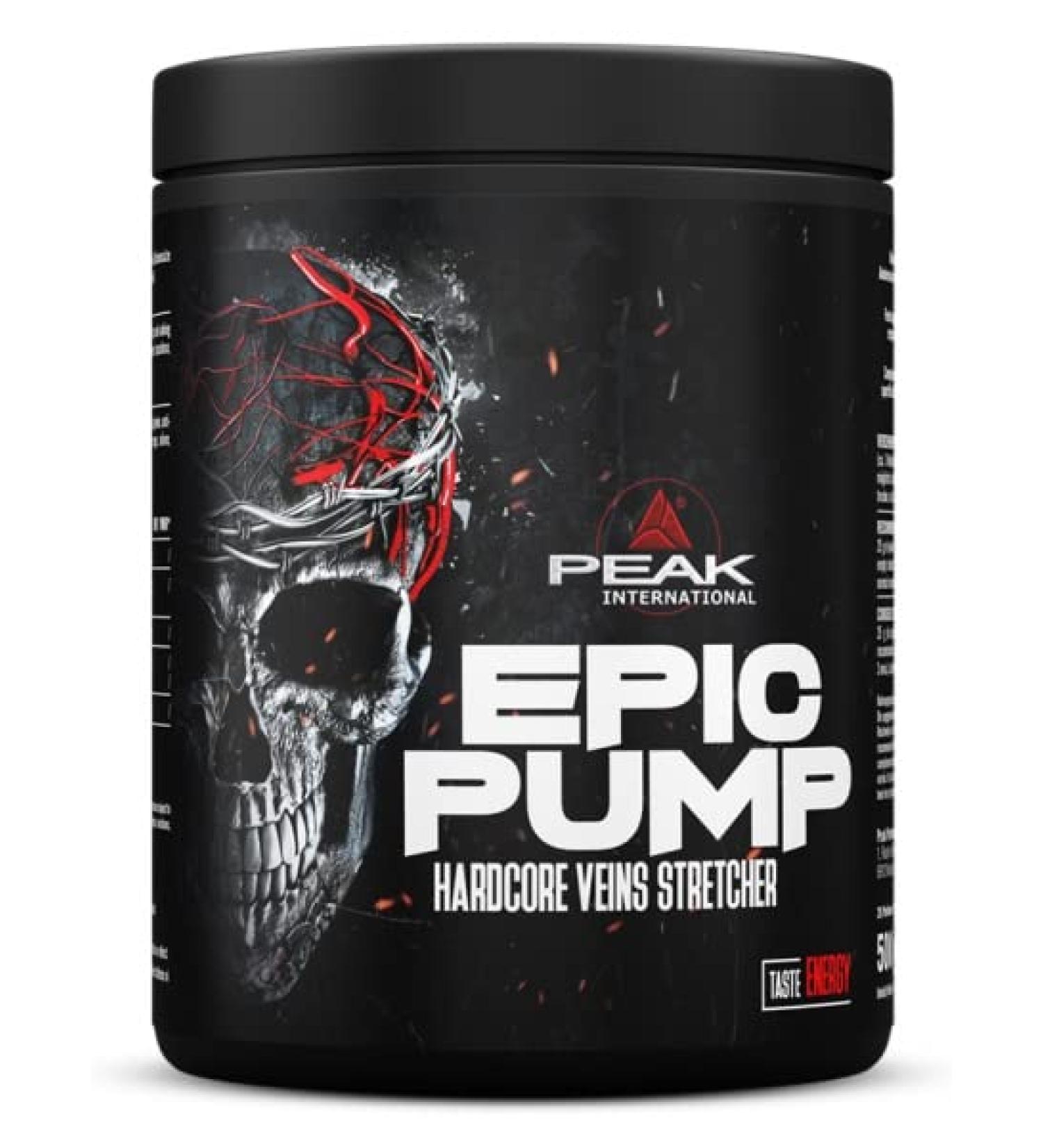 Peak Epic Pump 500g - Energy Boosting Pre Workout Booster | 20 Vegan Portions | Stimulant-Free with L-Citrulline L-Arginine & Taurine - Buy Online on GoSupps.com