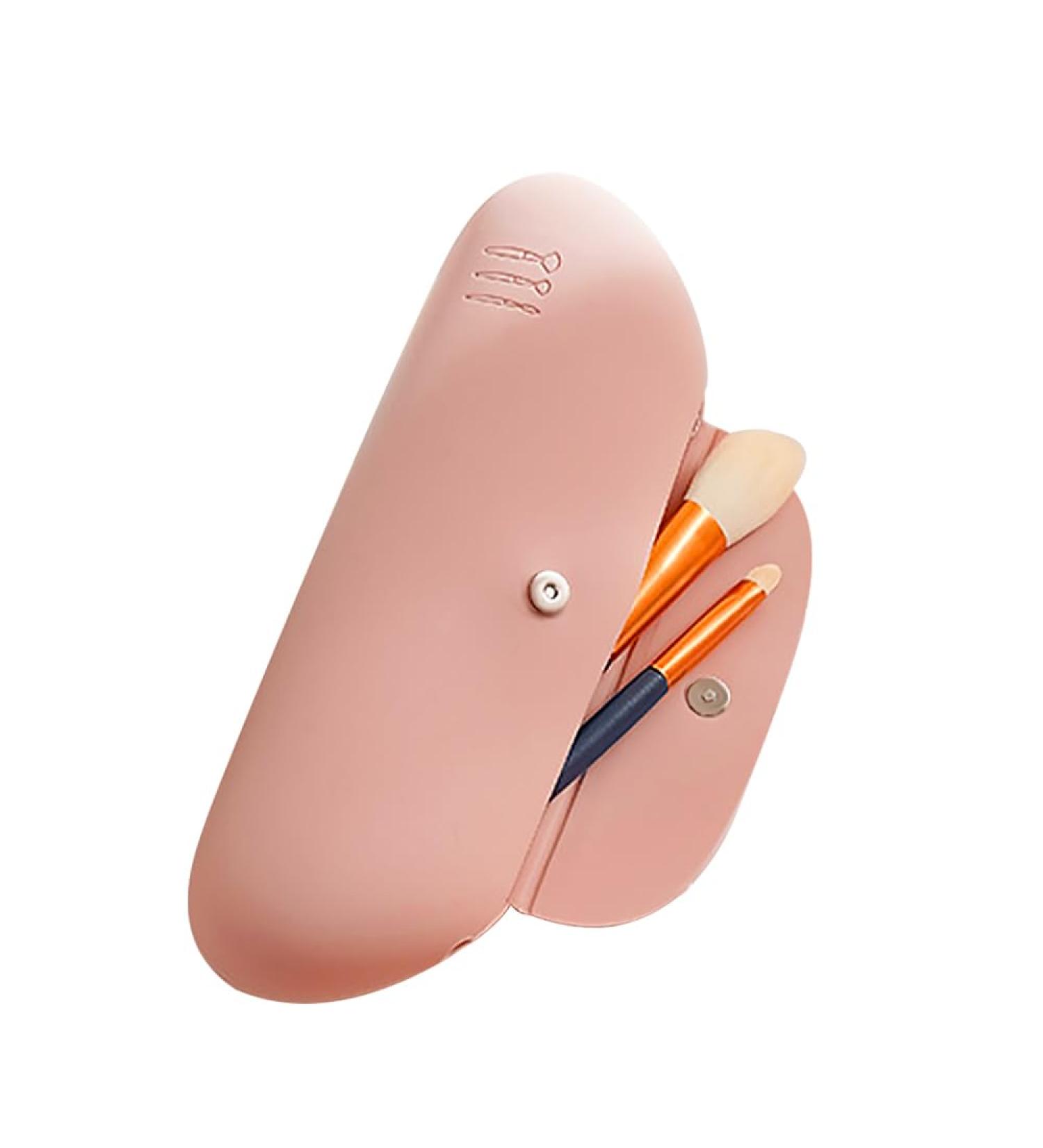 TUCANA Premium Travel Makeup Brush Holder with Magnetic Closure - Organize & Secure Your Brushes On-The-Go (Pink) - Buy Online on GoSupps.com