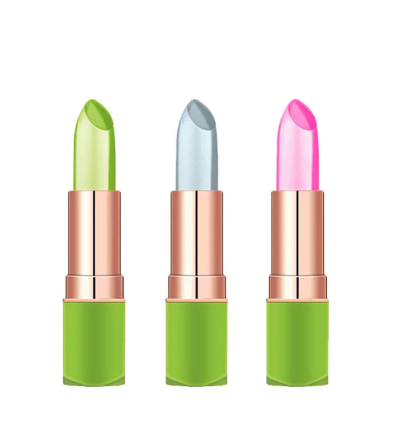 Color Changing Lipstick - 3pcs Aloe Vera Moisturizer Balm | Long Lasting Temp Color Change Lip Gloss - Shop Internationally - Buy Online on GoSupps.com