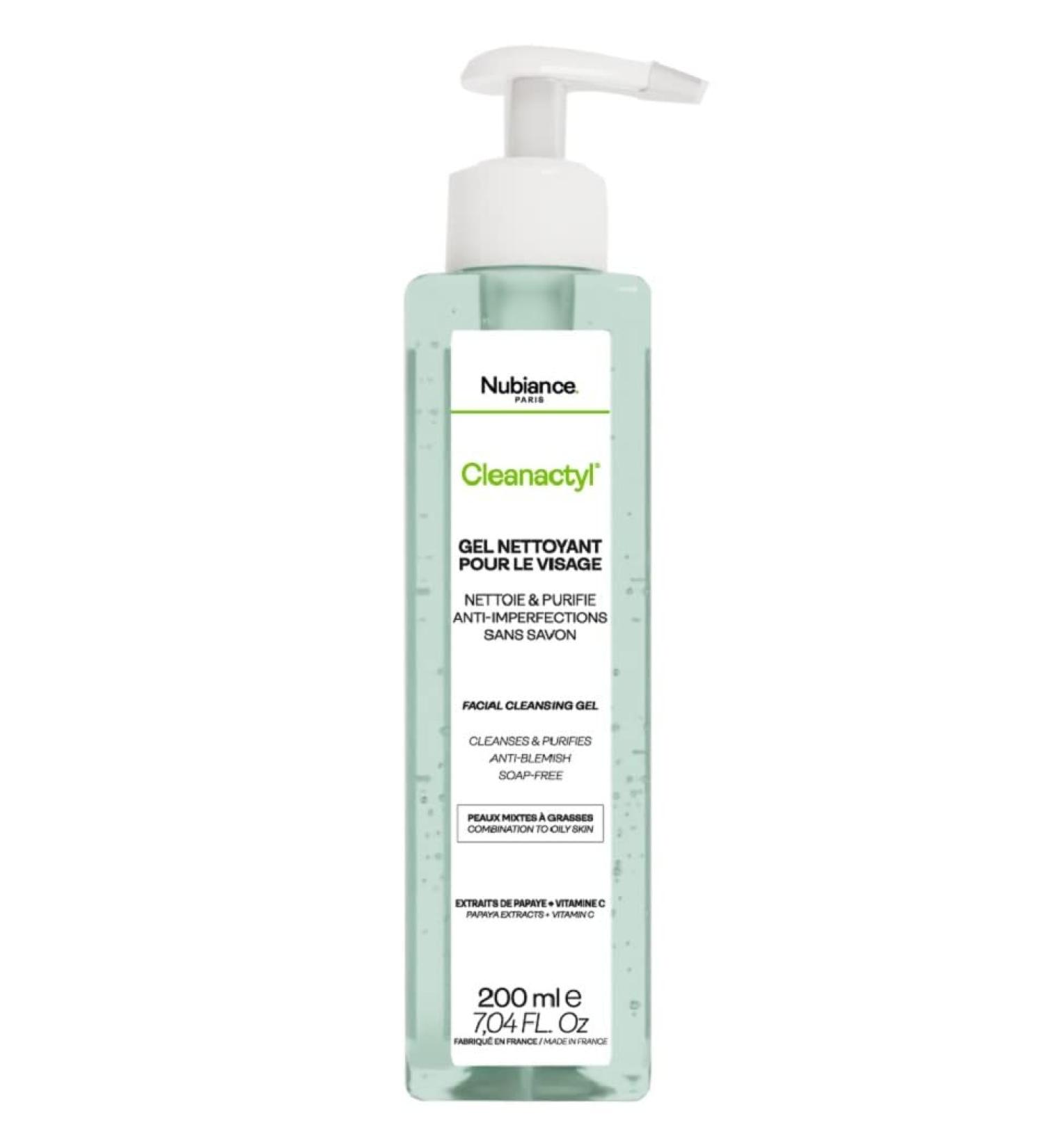 NUBIANCE - Cleanactyl Facial Cleansing Gel - For Oily Combination Acne-prone and/or Blemish-prone Skin - Women's and Men's Facial Cleanser - Hydrating - 200ml