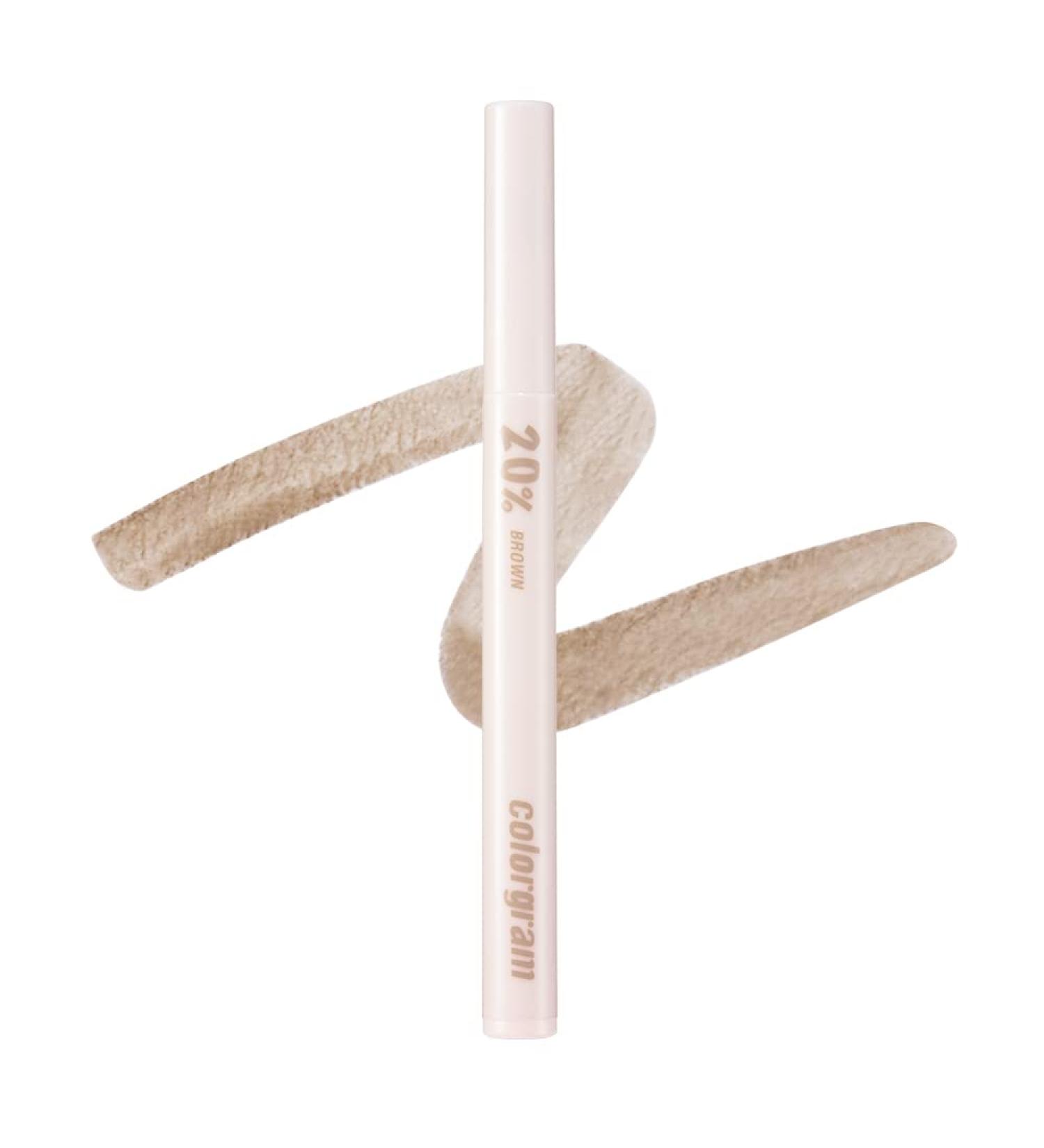 COLORGRAM 20% Brown Re-Forming Brush Liner - Long Lasting Soft Eyeliner | Matte Finish, Smudgeproof Liquid Liner for Winged & Cat Eye Makeup - Buy Online on GoSupps.com