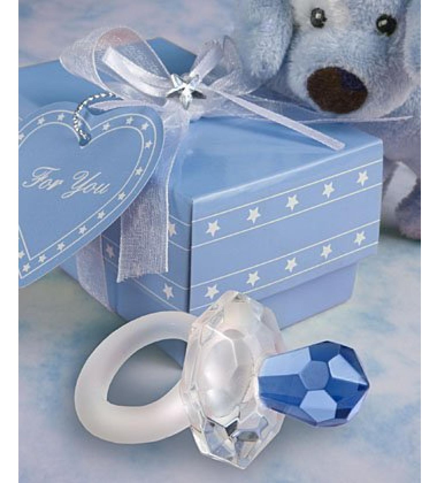 em Choice Crystal /em blue pacifier favors by Fashioncraft