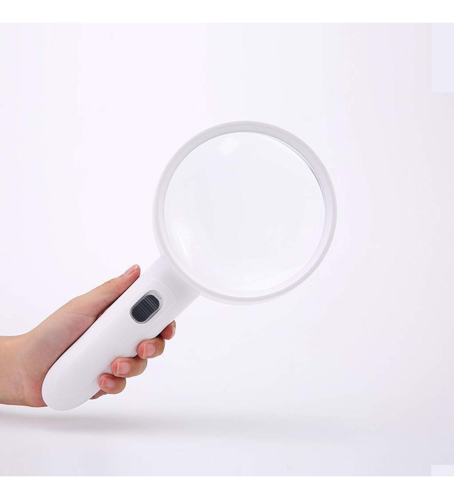 Magnifier Handheld Magnifier with White/Purple Led Eldly/Amblyopia/Low Vision Reading Portable Non-Slip Handle Easy to Use Magnifying Glass Lofty Ambition - Buy Online on GoSupps.com