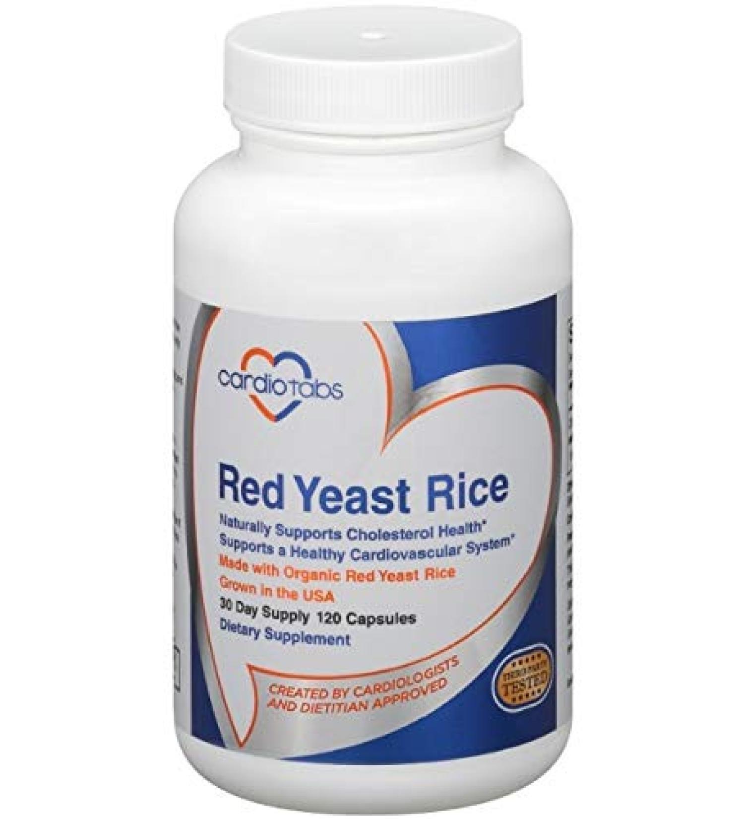 Organic Red Yeast Rice 1200mg Capsules - 100% American Made | 120 Count - Buy Online on GoSupps.com