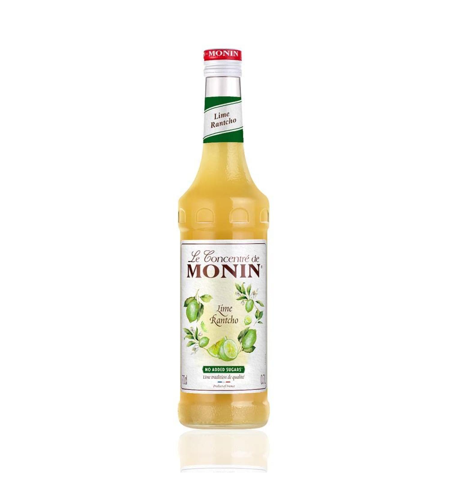 MONIN Lime Rantcho Syrup for Cocktail, Iced Tea and Lemonade - Natural Flavors - 70cl