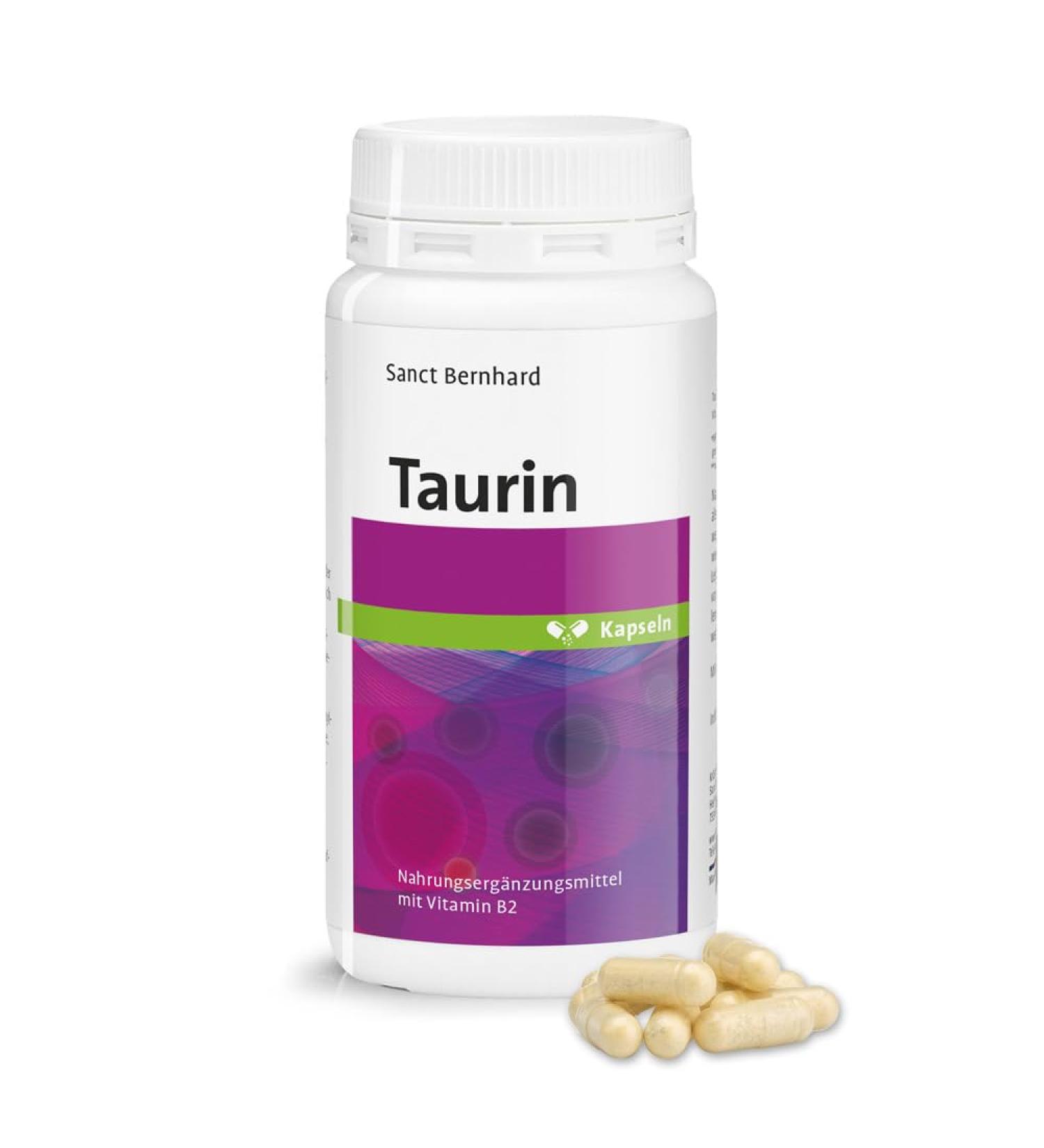 Sanct Bernhard Taurine capsules | Vegan | Taurine & Vitamin B2 (Riboflavin) | 180 capsules